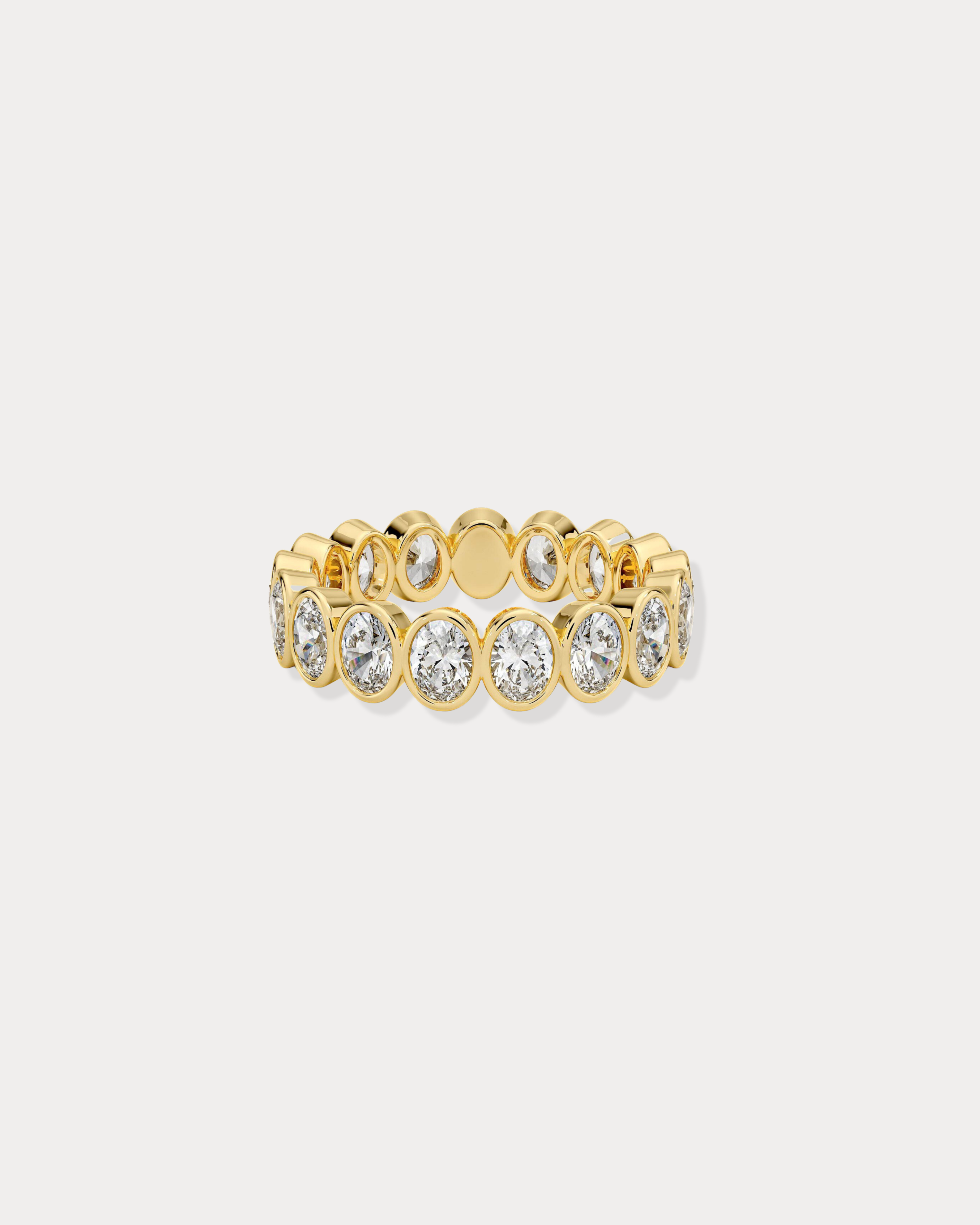 Oval shaped Bezel Set Diamond Eternity band