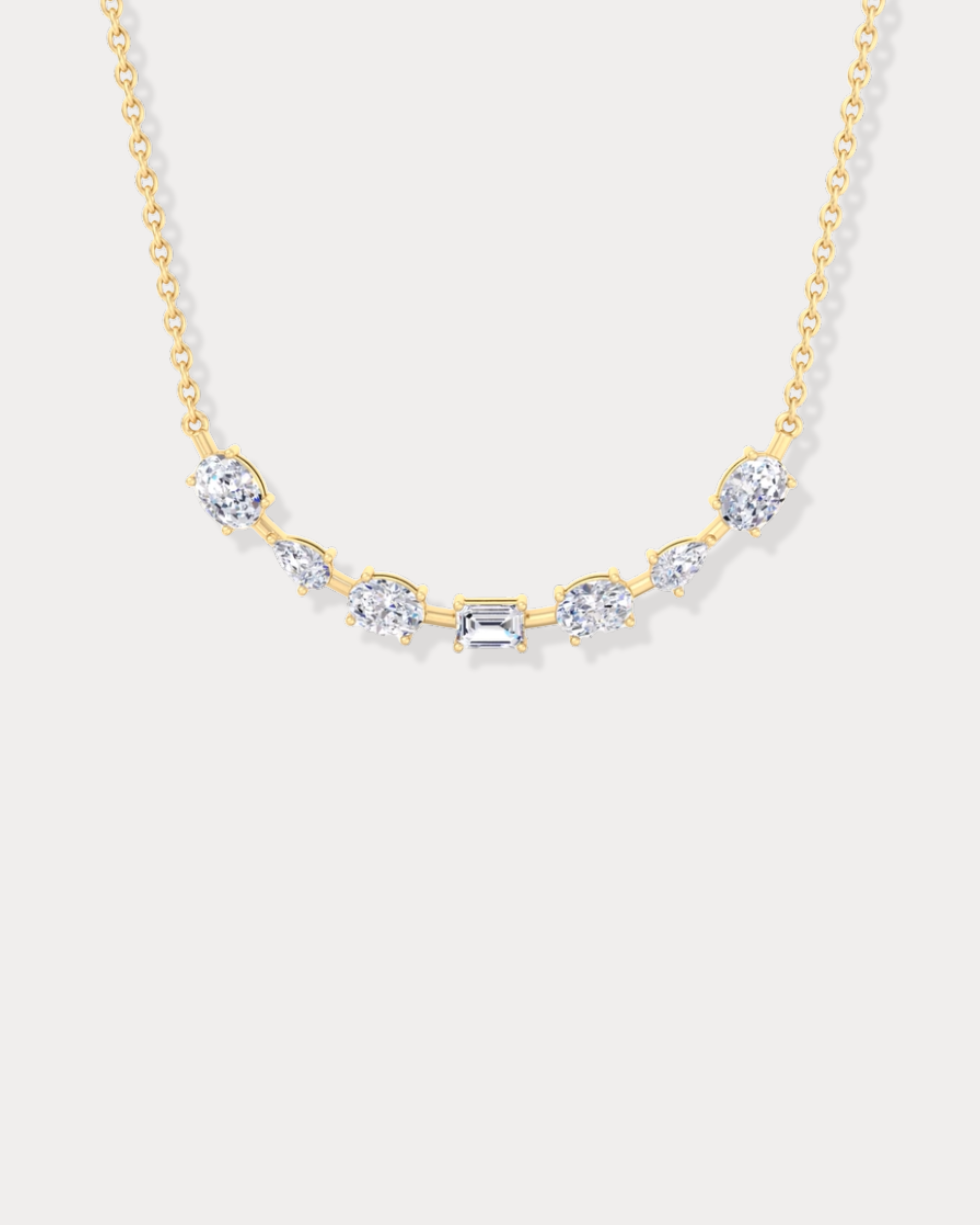 Multi-Shaped Lab Diamond Smile Necklace
