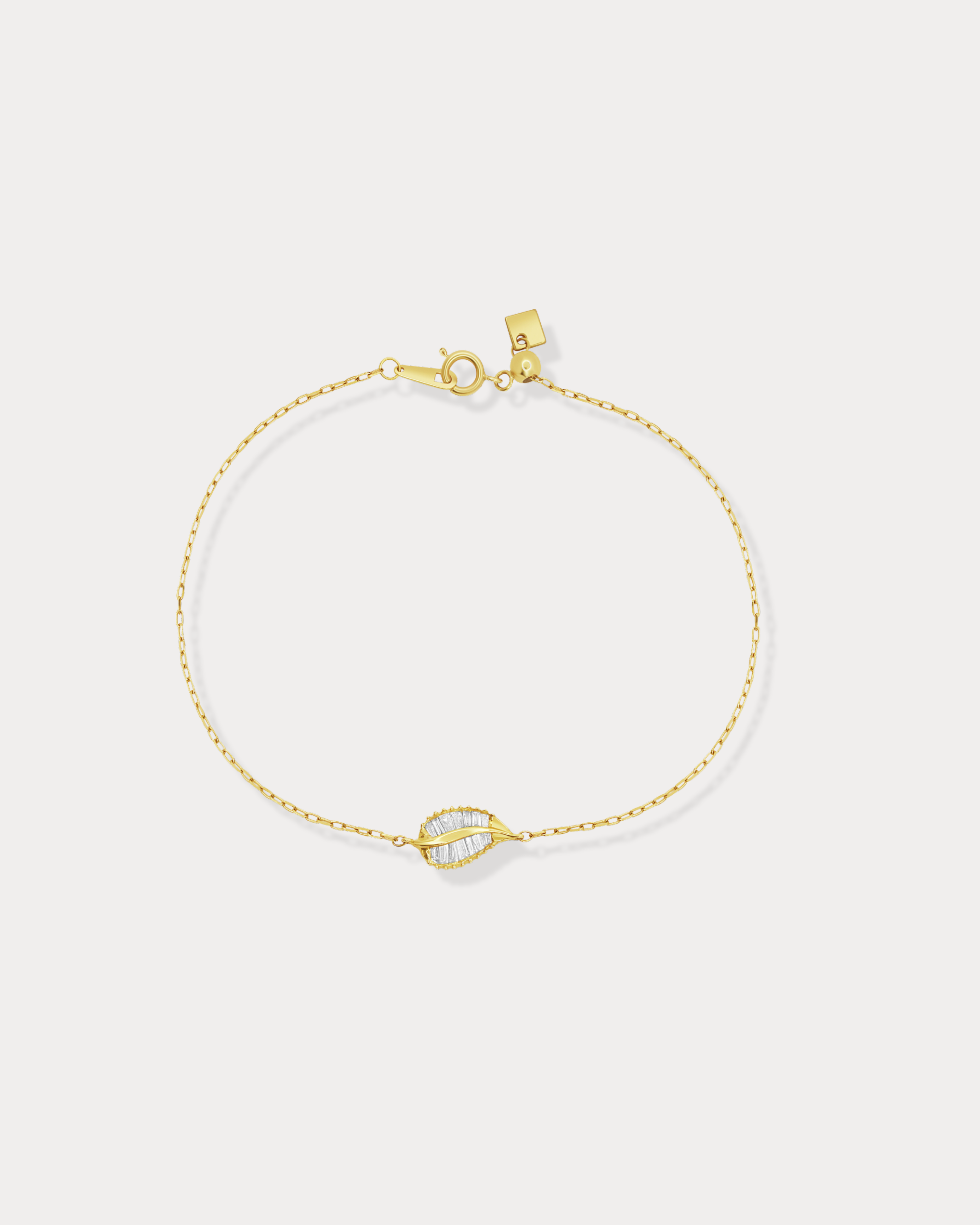Bracelet Baguette Feuille Diamant
