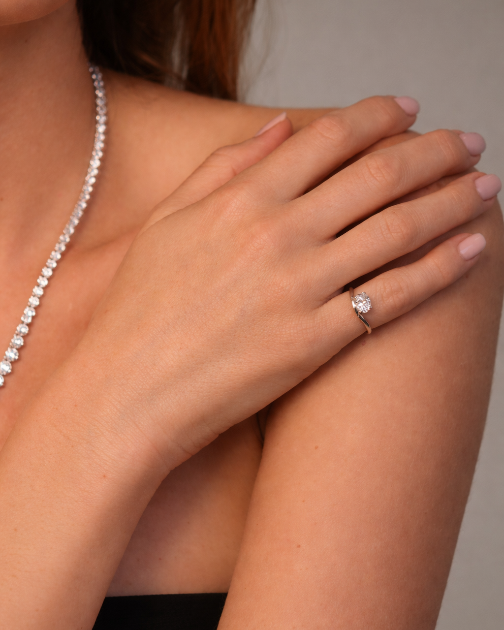 Oval-shaped Diamond Pinky Ring