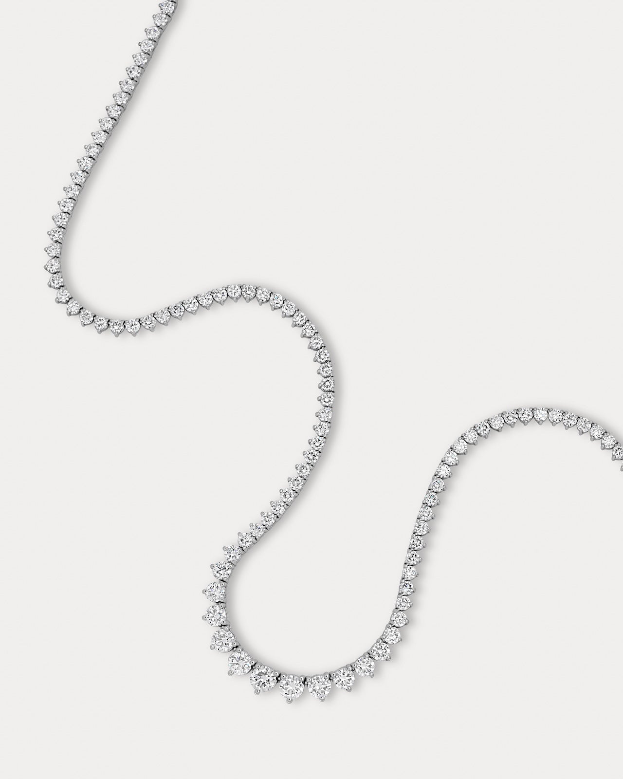 Medium Graduated Three-Prong Tennis Necklace