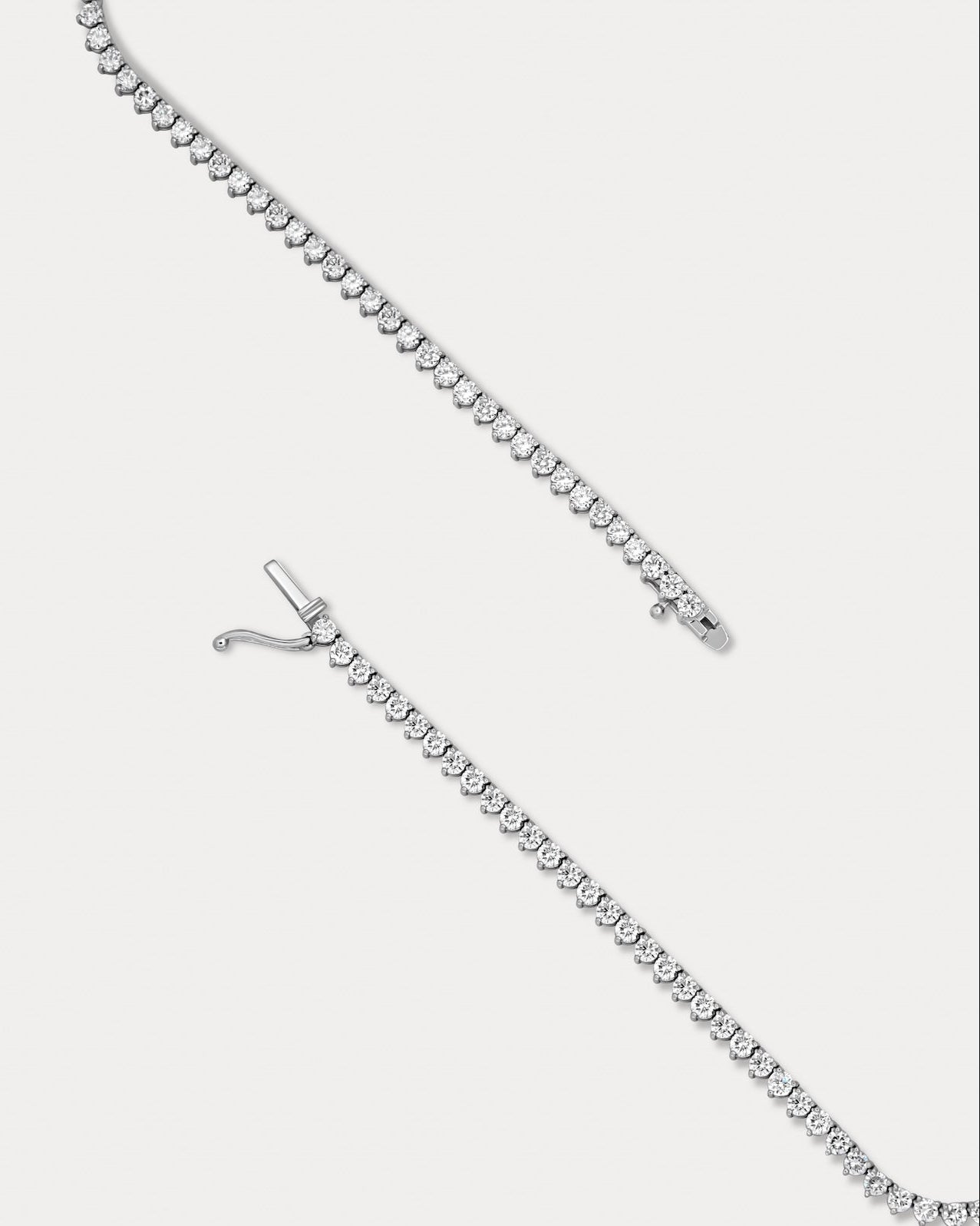 Medium Graduated Three-Prong Tennis Necklace