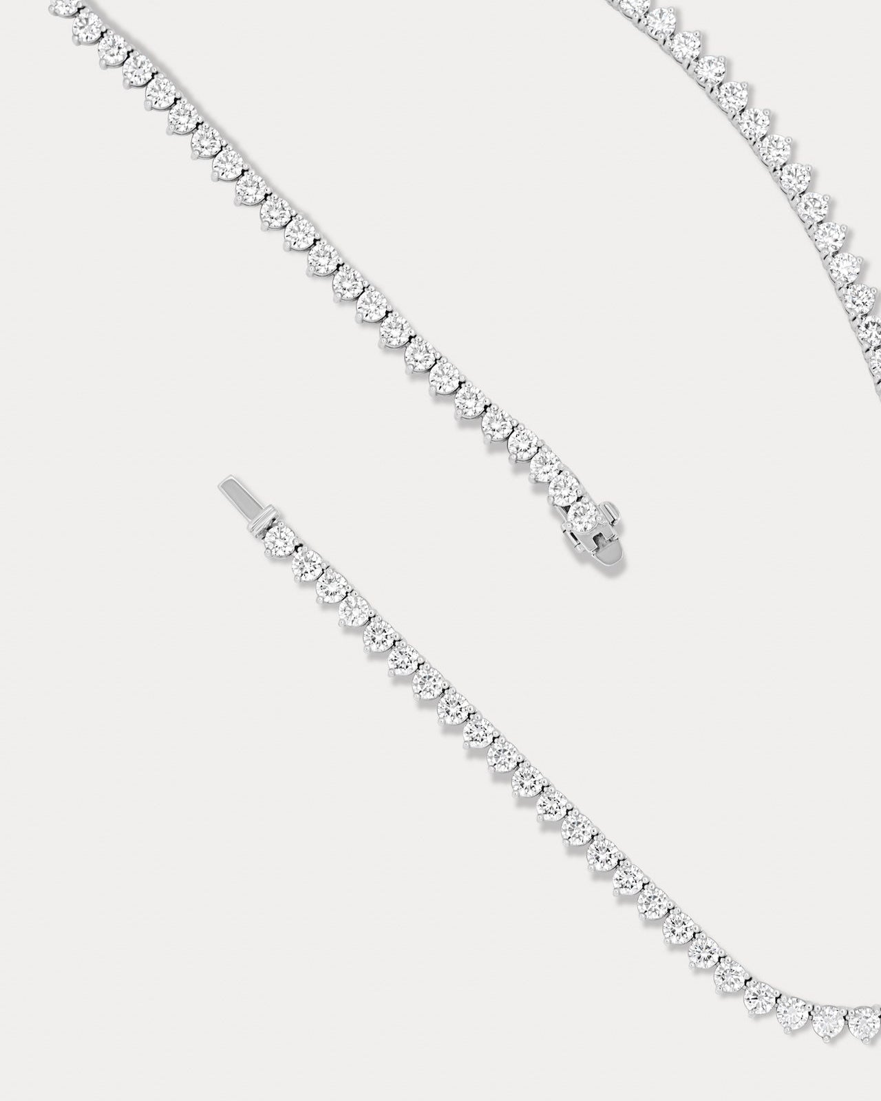 Large Classic Three-Prong Tennis Necklace