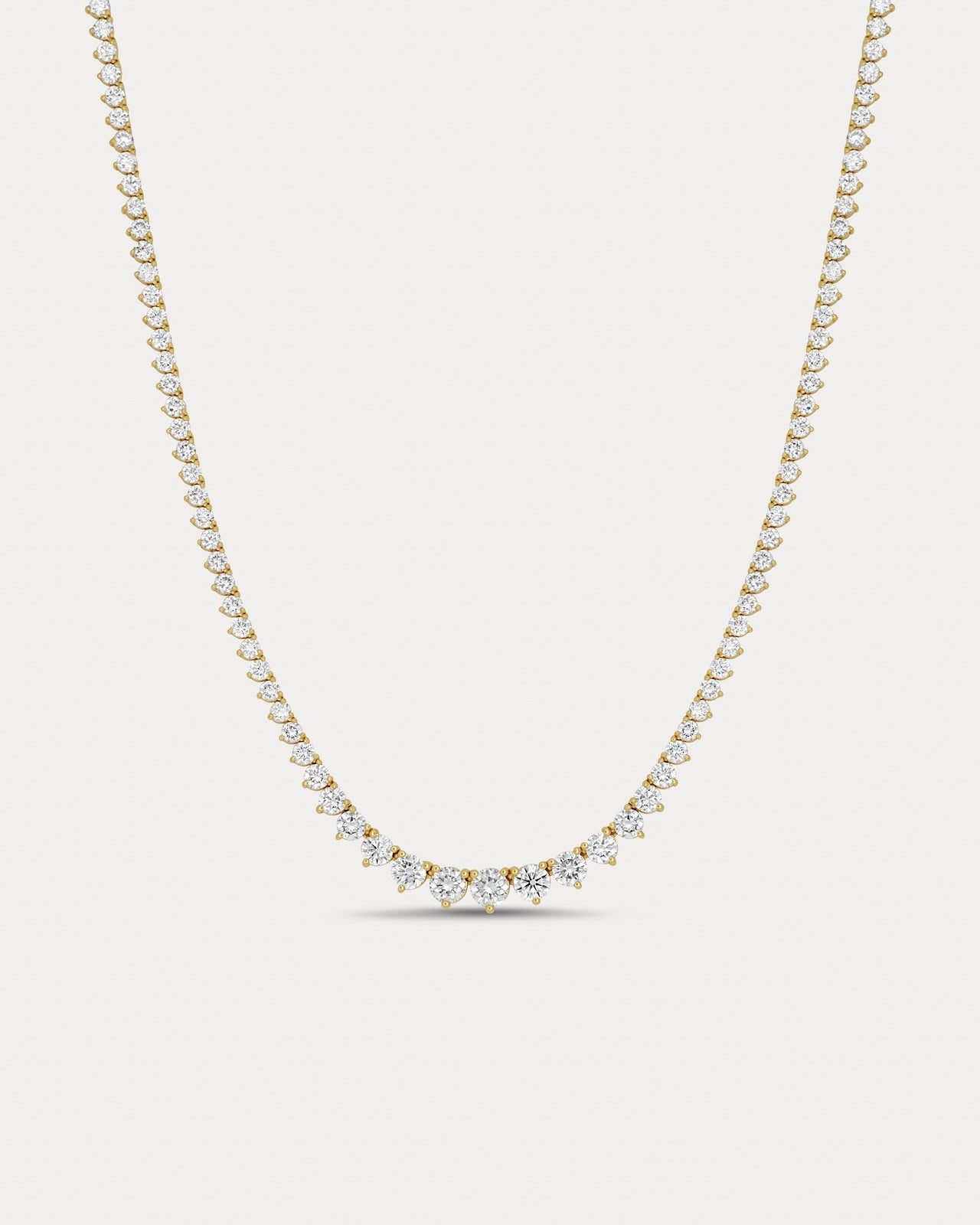 Large Graduated Three-Prong Tennis Necklace