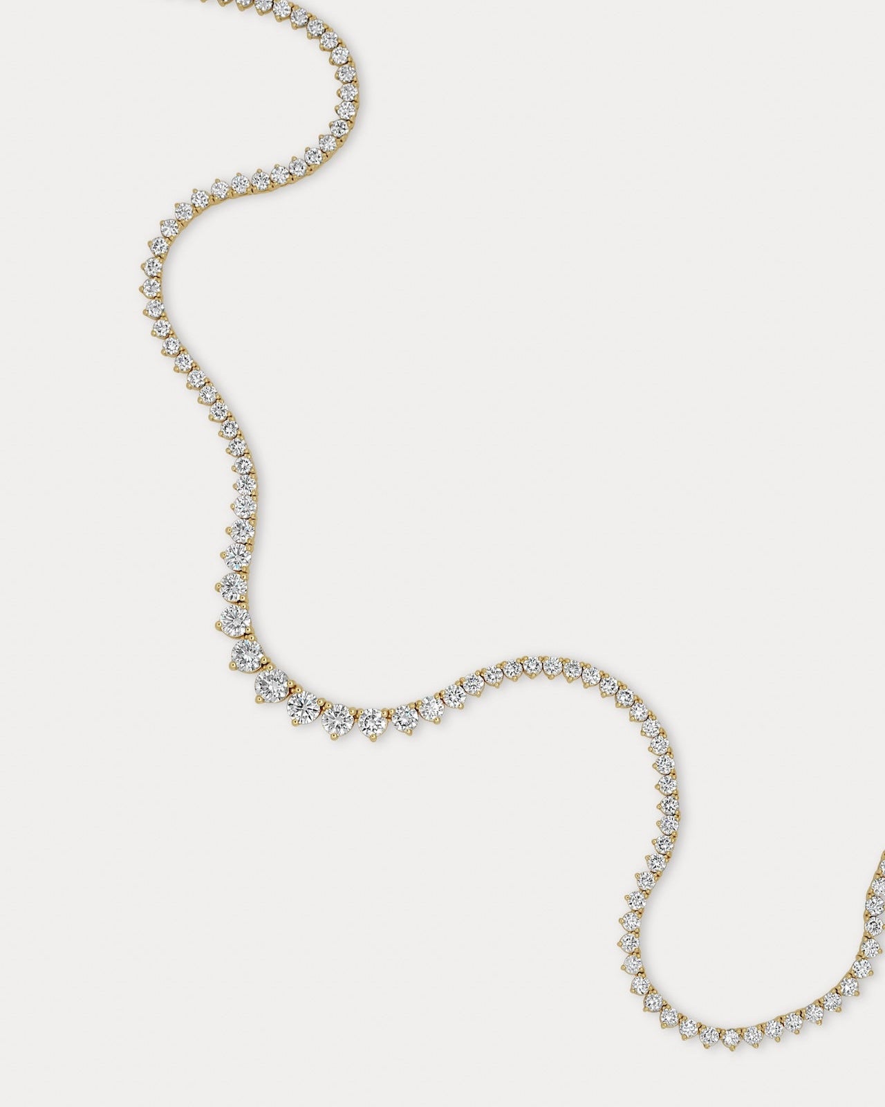 Medium Graduated Three-Prong Tennis Necklace