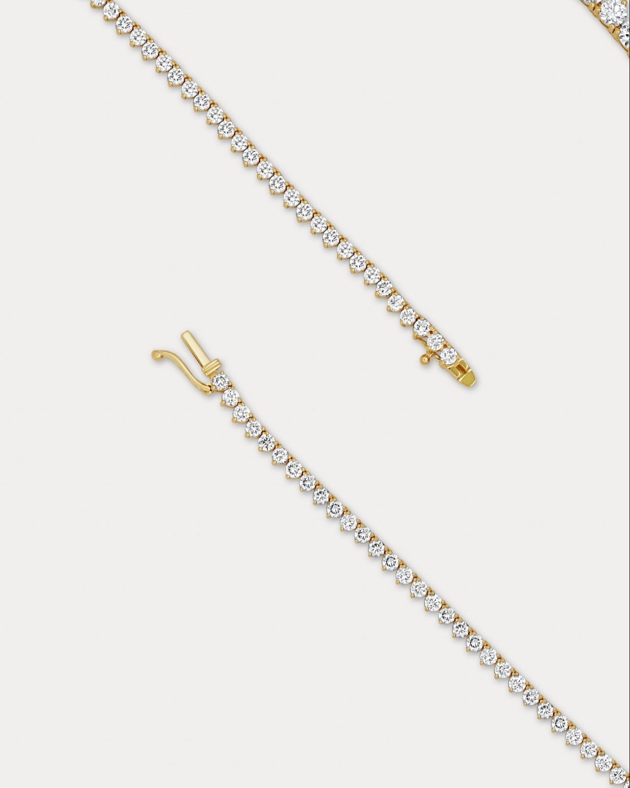 Medium Graduated Three-Prong Tennis Necklace