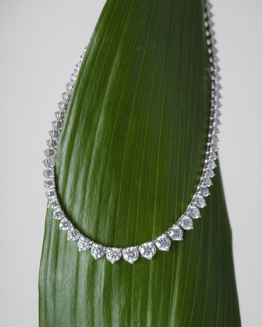 Medium Graduated Three-Prong Tennis Necklace