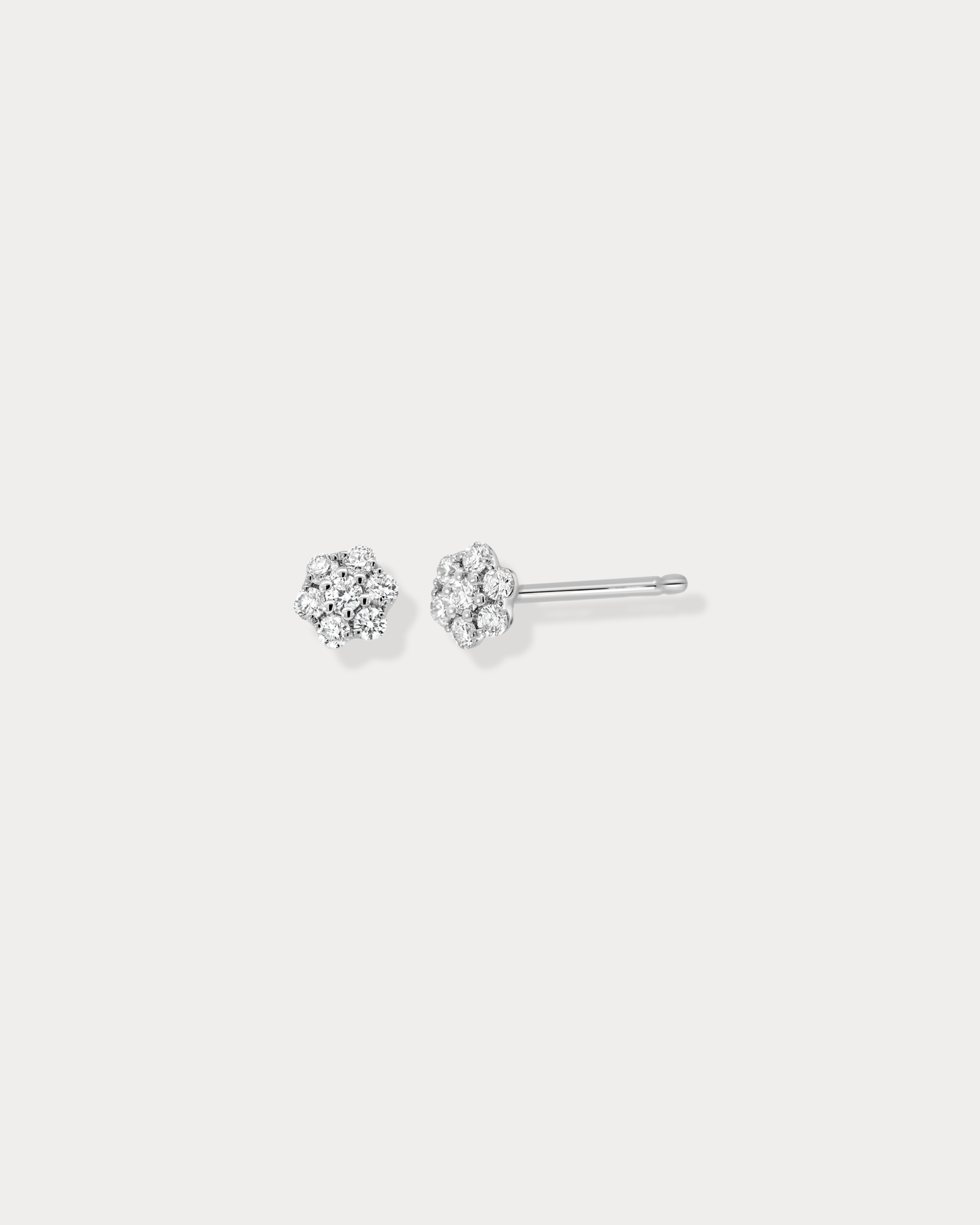 Diamond Flower Stud Earrings