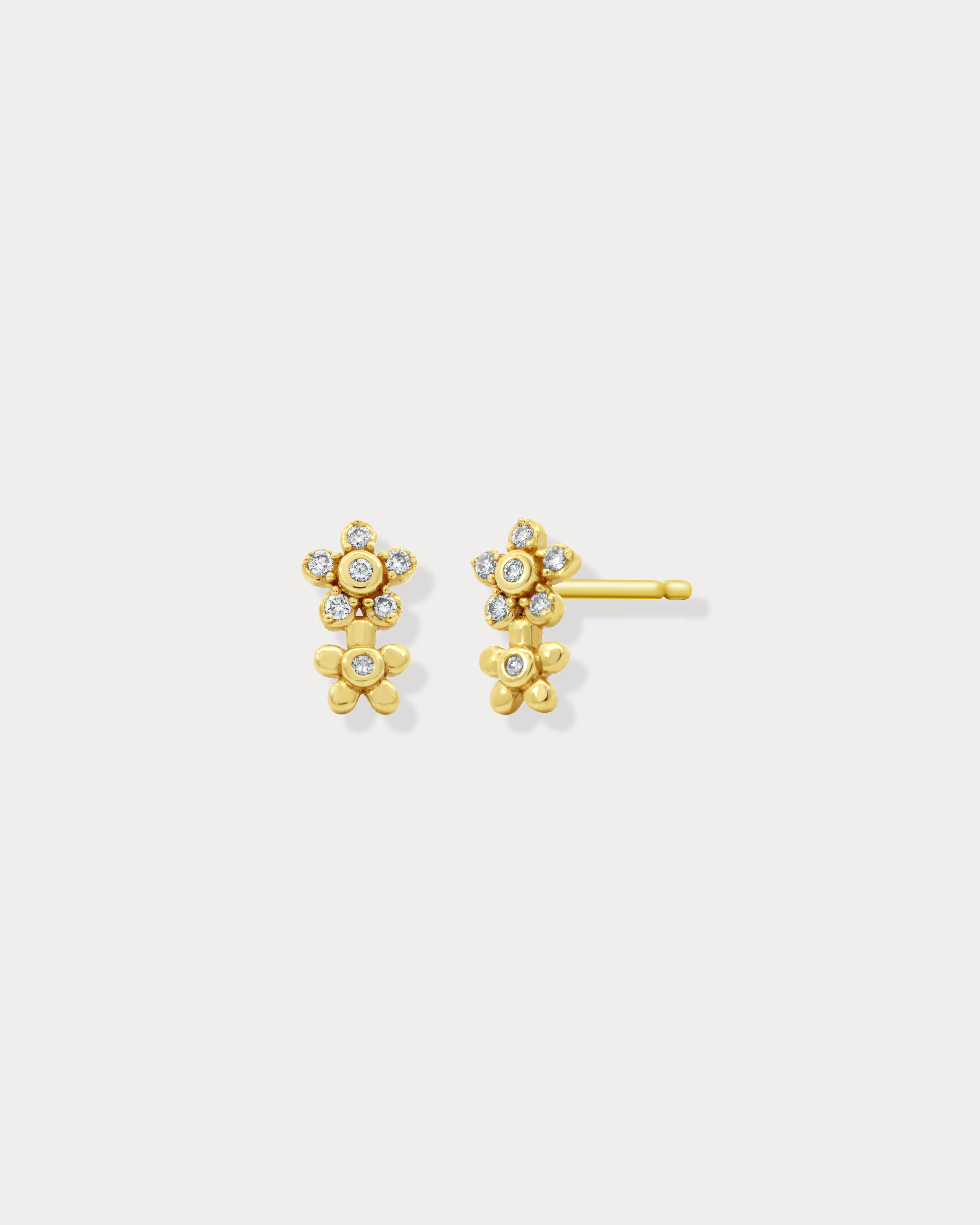 Flower Diamond Cluster Studs