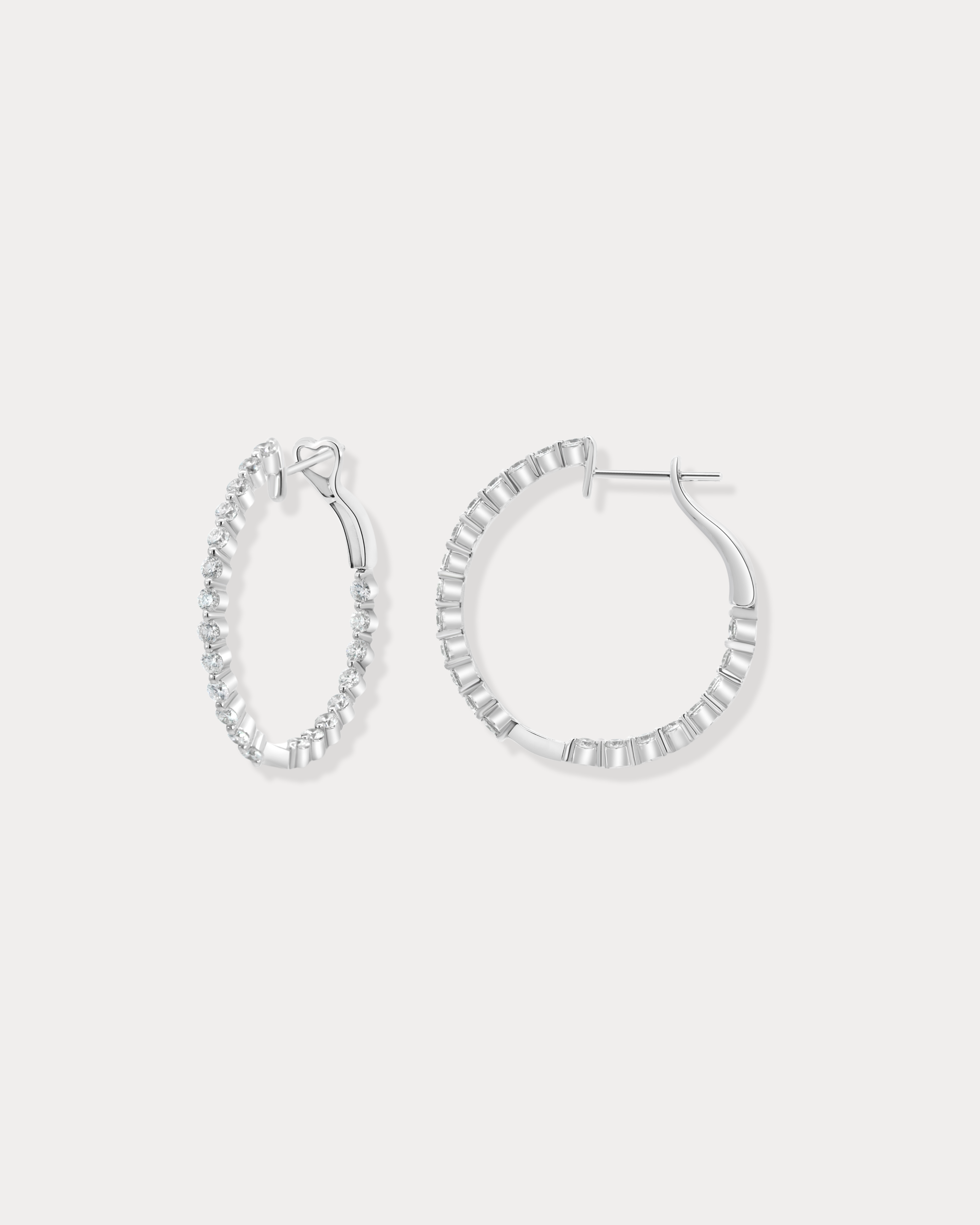 Gold & Round Diamond Inside Out Hoops