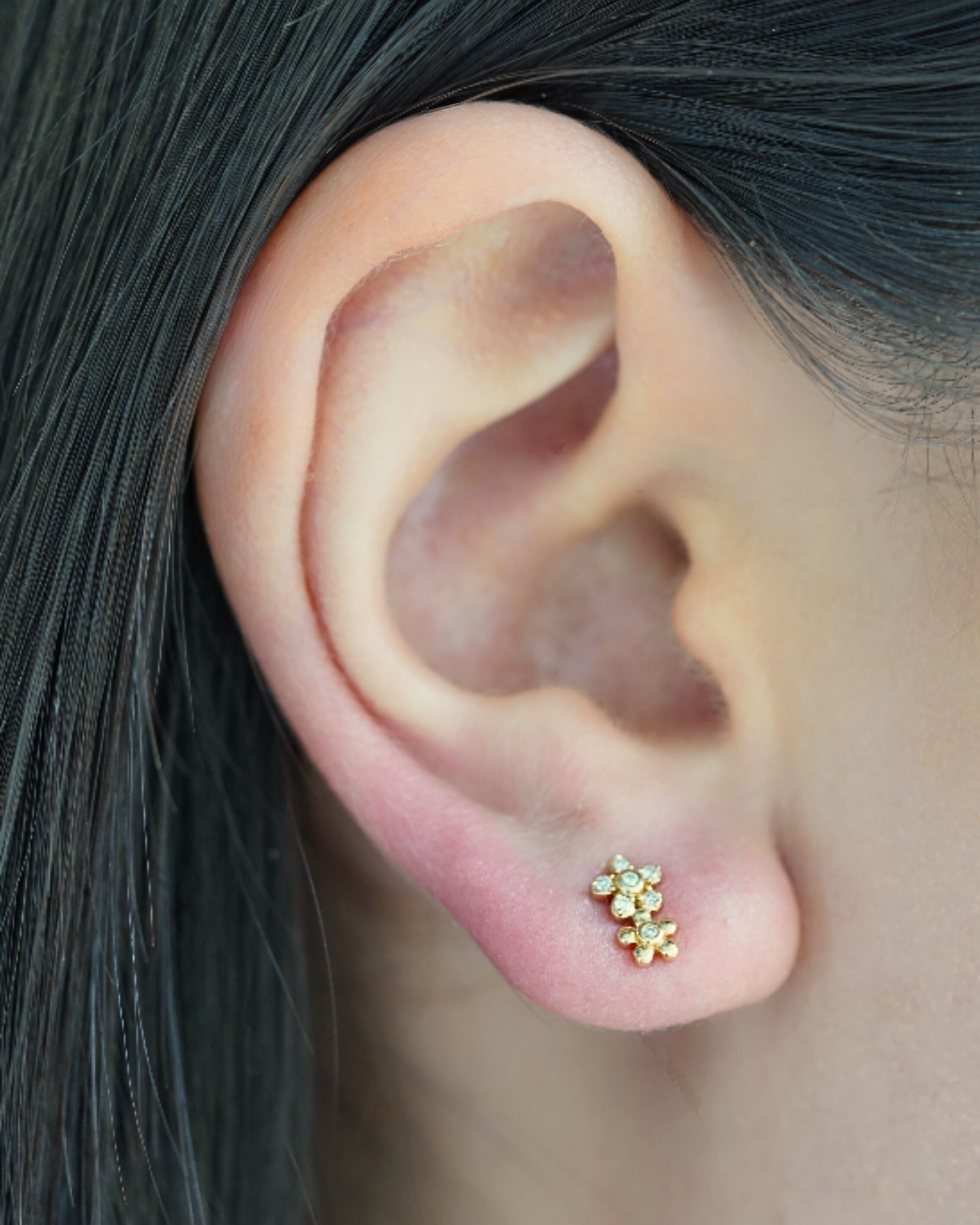 Flower Diamond Cluster Studs