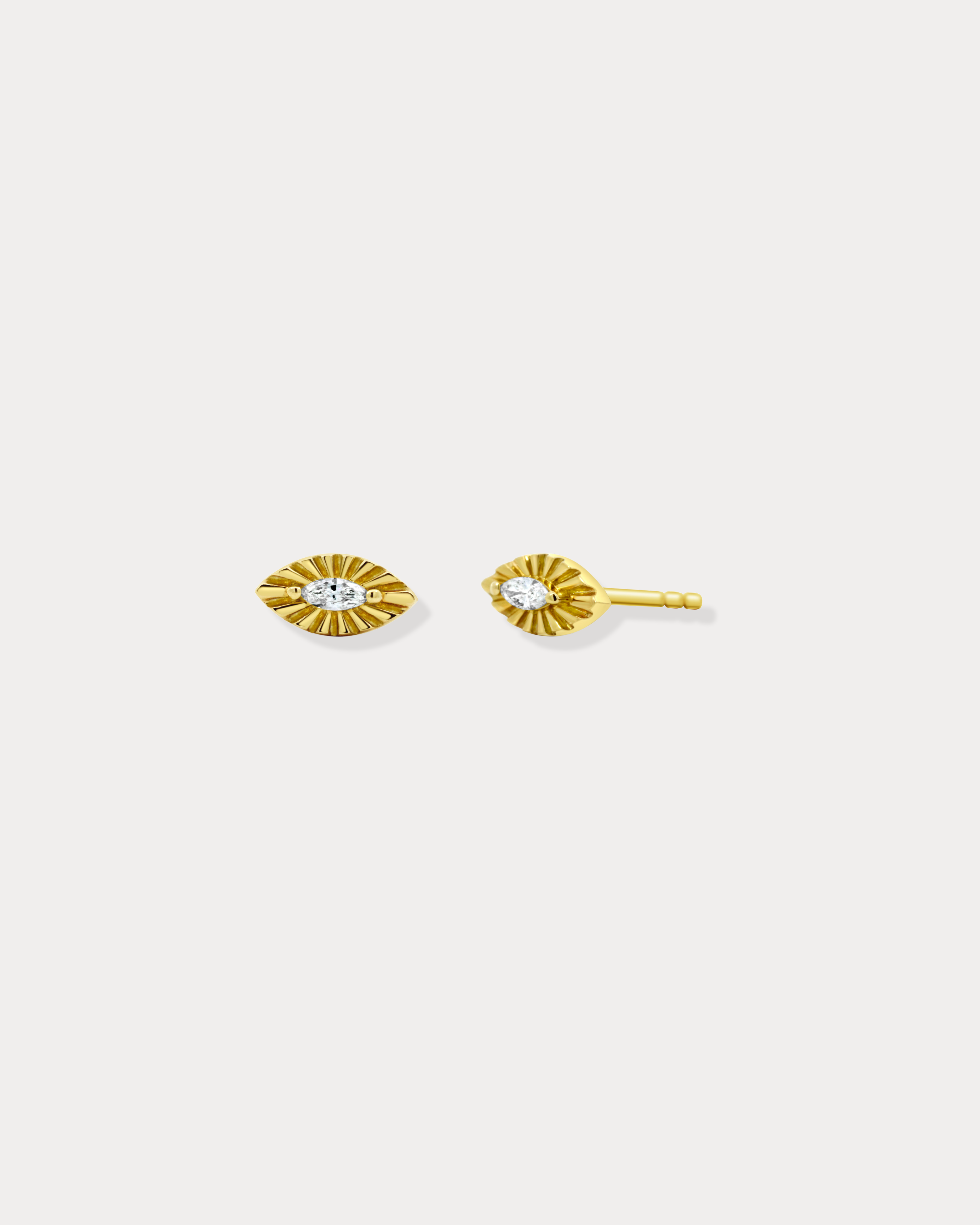 Fluted Marquis Diamond Evil Eye Studs