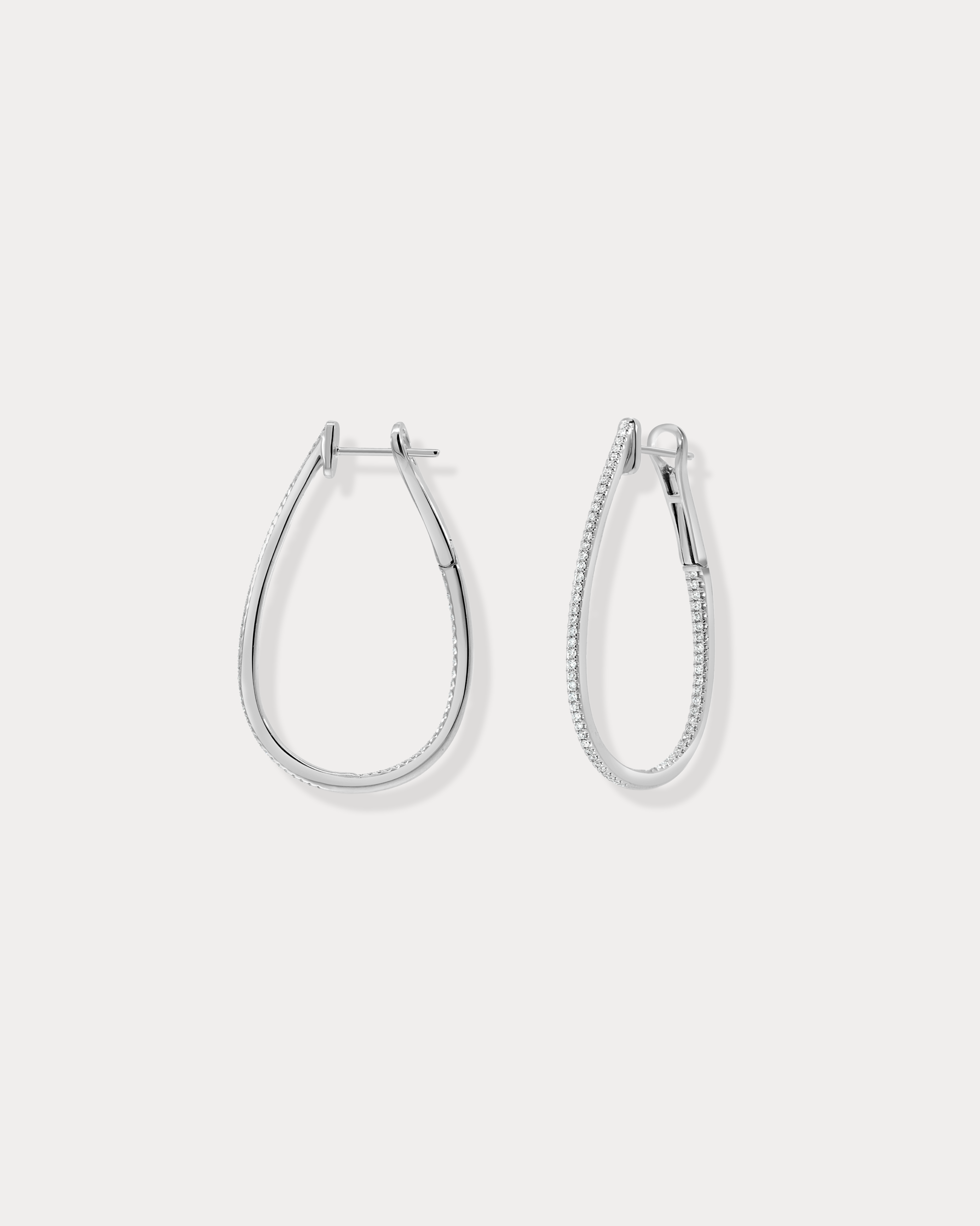 Diamond Teardrop Hoop Earrings