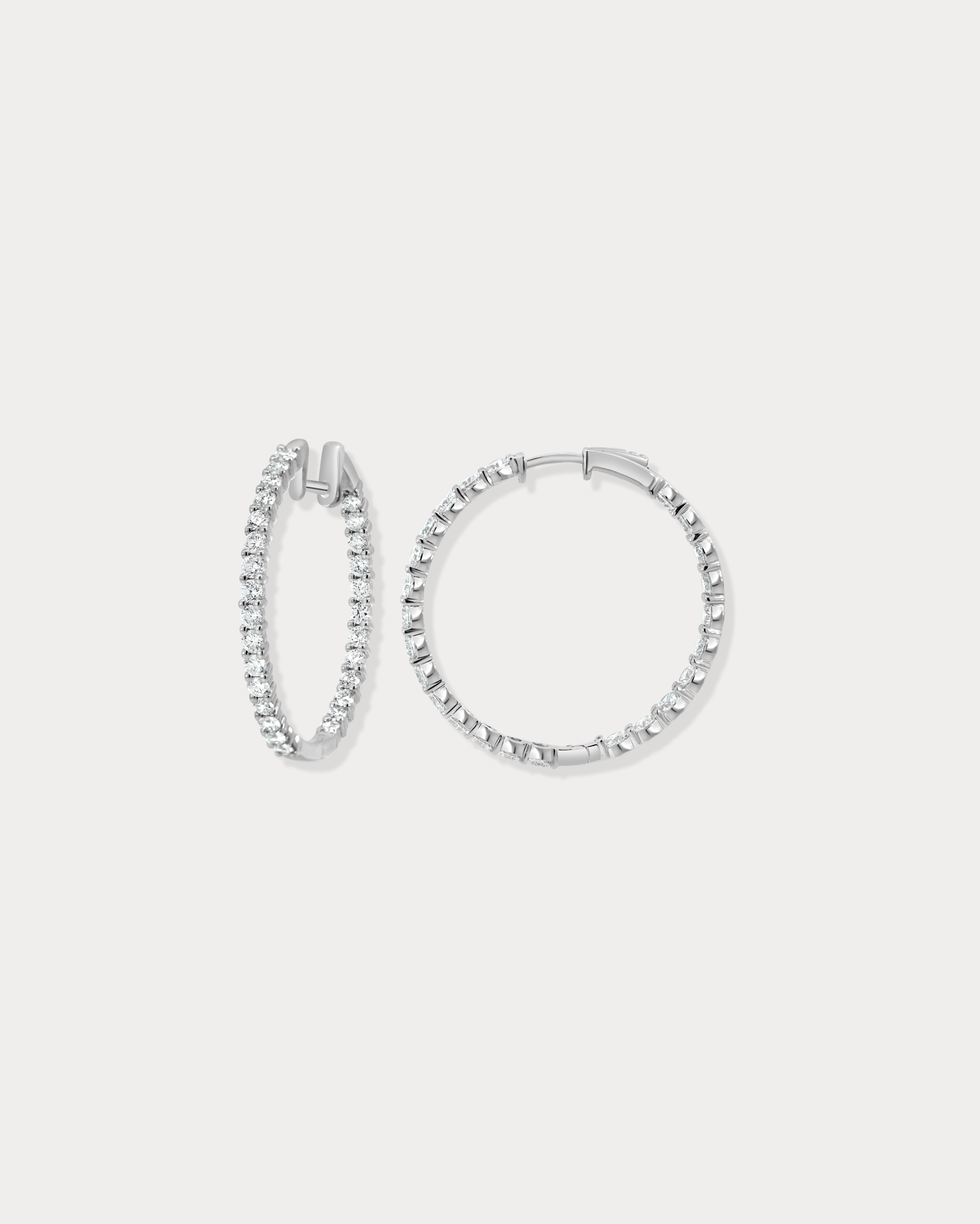 Inside Out Radiant Round Diamond Hoops