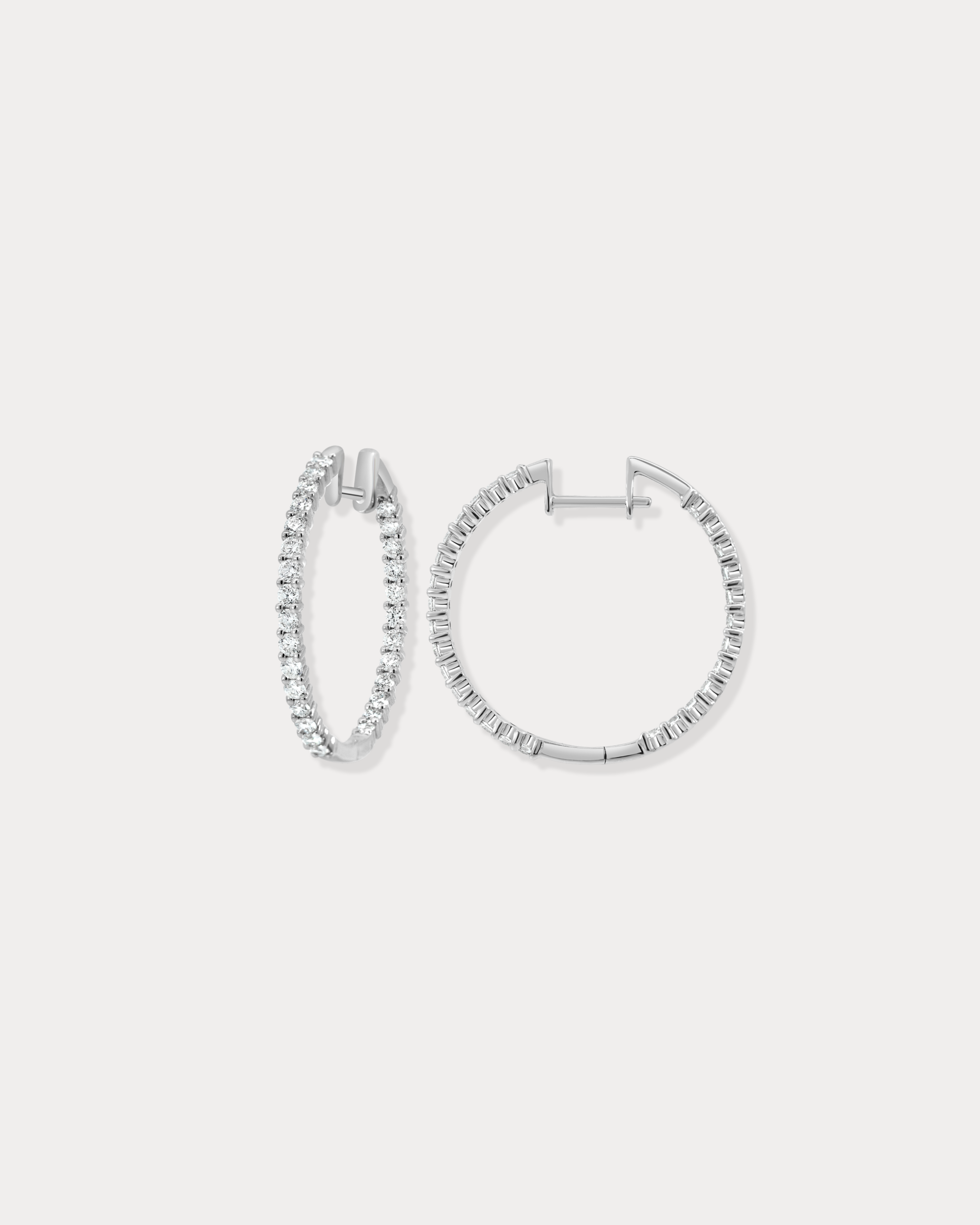 Inside Out Round Diamond Hoops