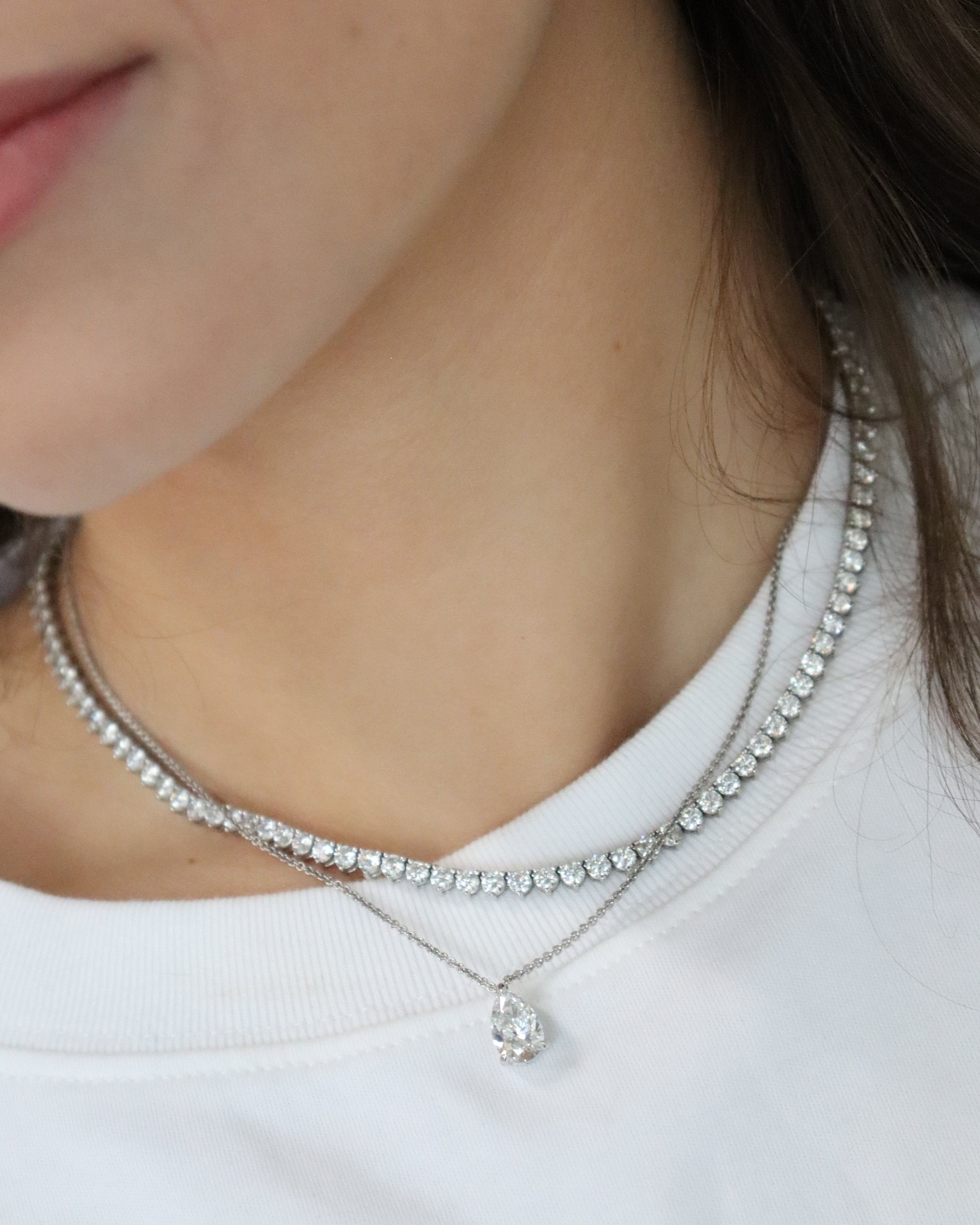 Solitaire Pear Drop Necklace