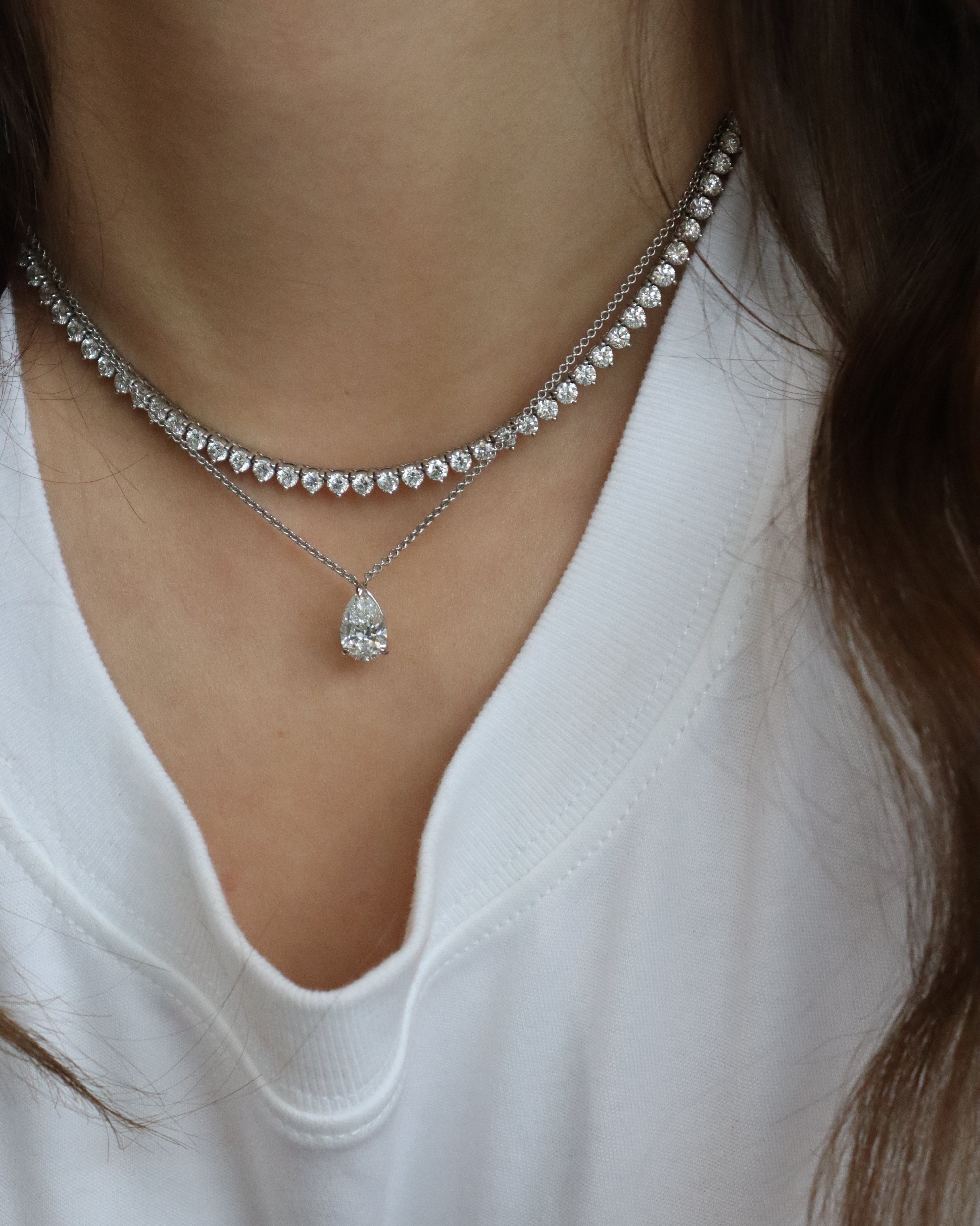 Solitaire Pear Drop Necklace