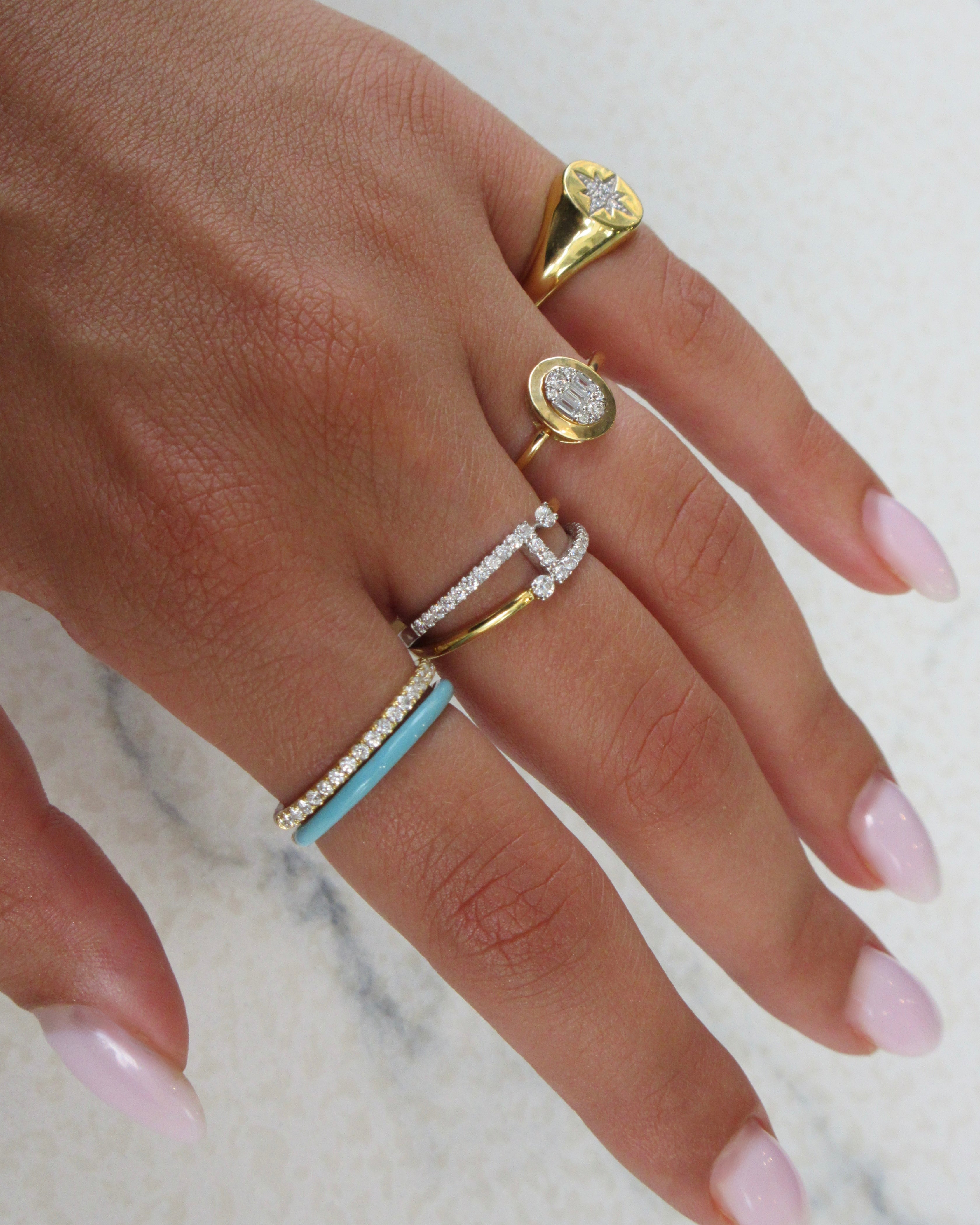 Diamond Enamelled Accent Ring