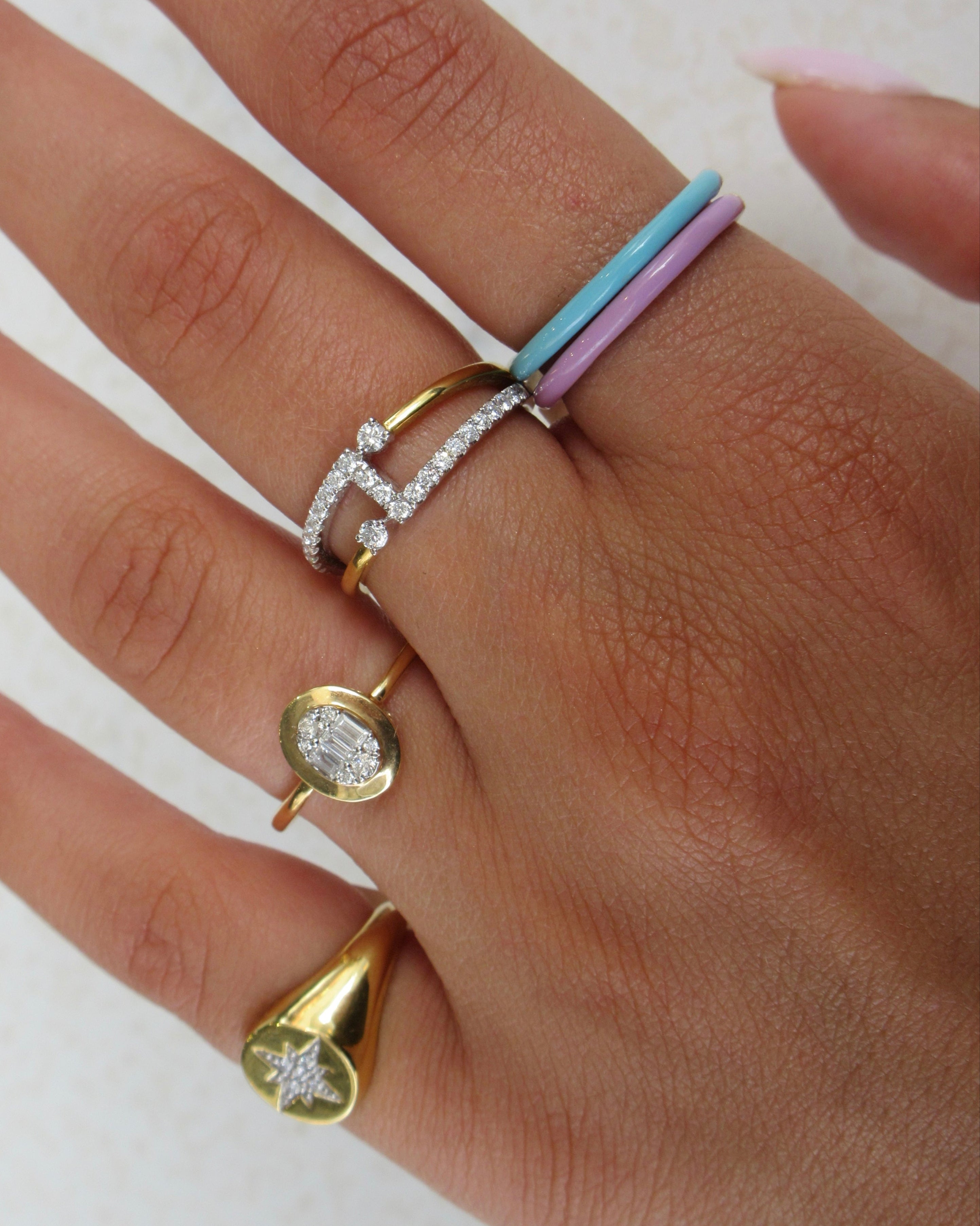 Diamond Enamelled Accent Ring
