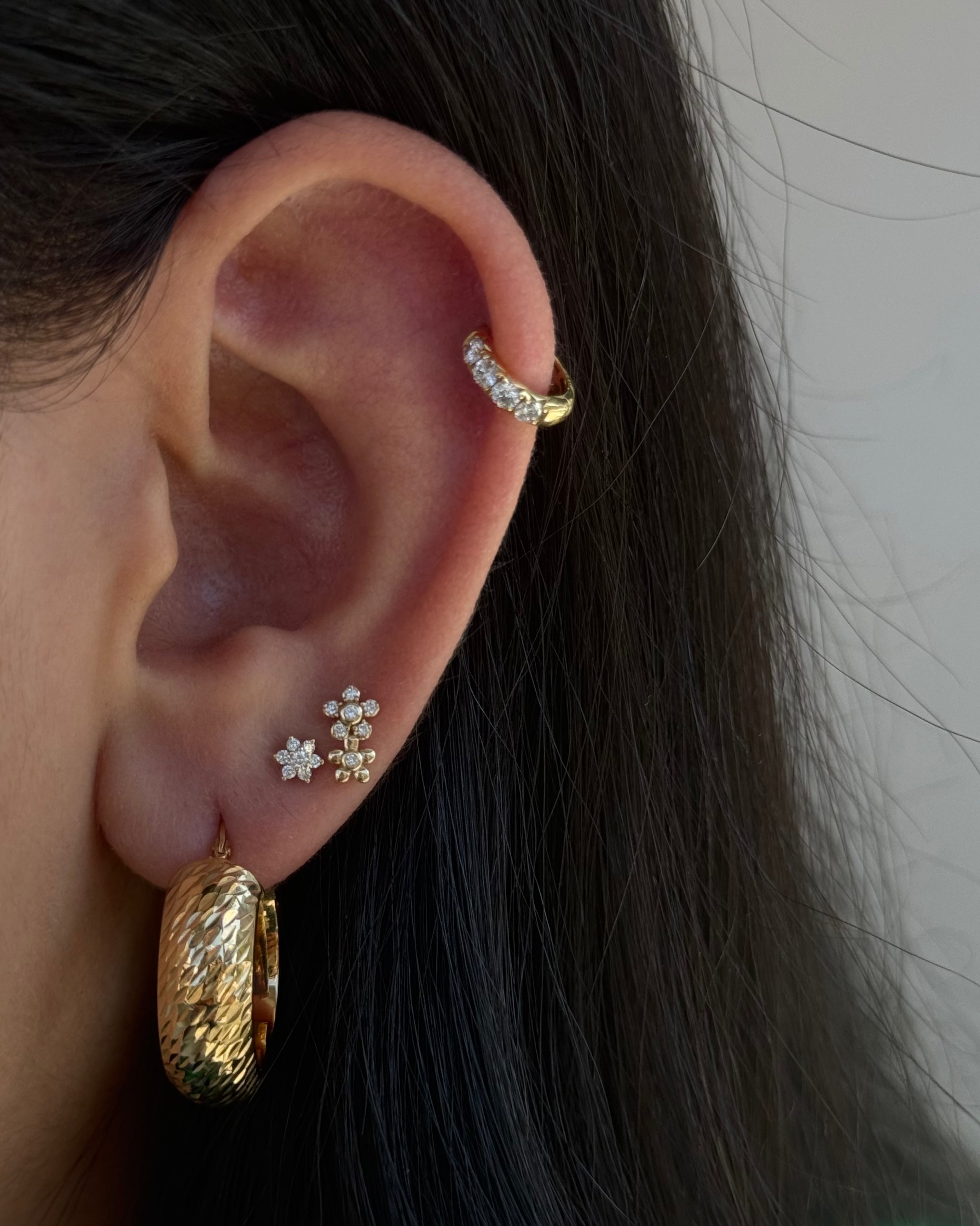 Créoles épaisses texturées en or