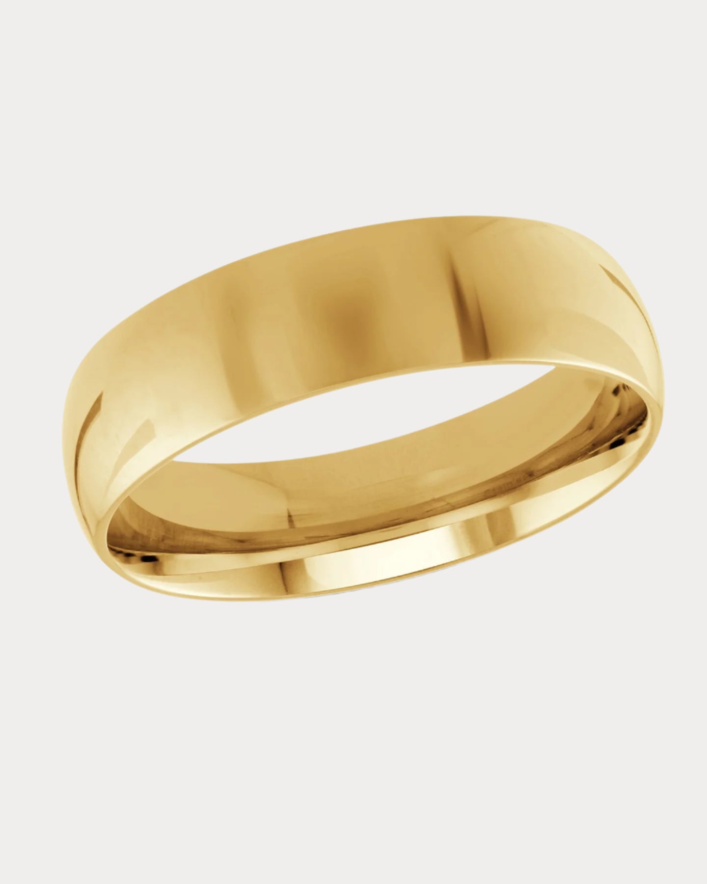 Bague en or jaune en forme de dôme - 6 mm