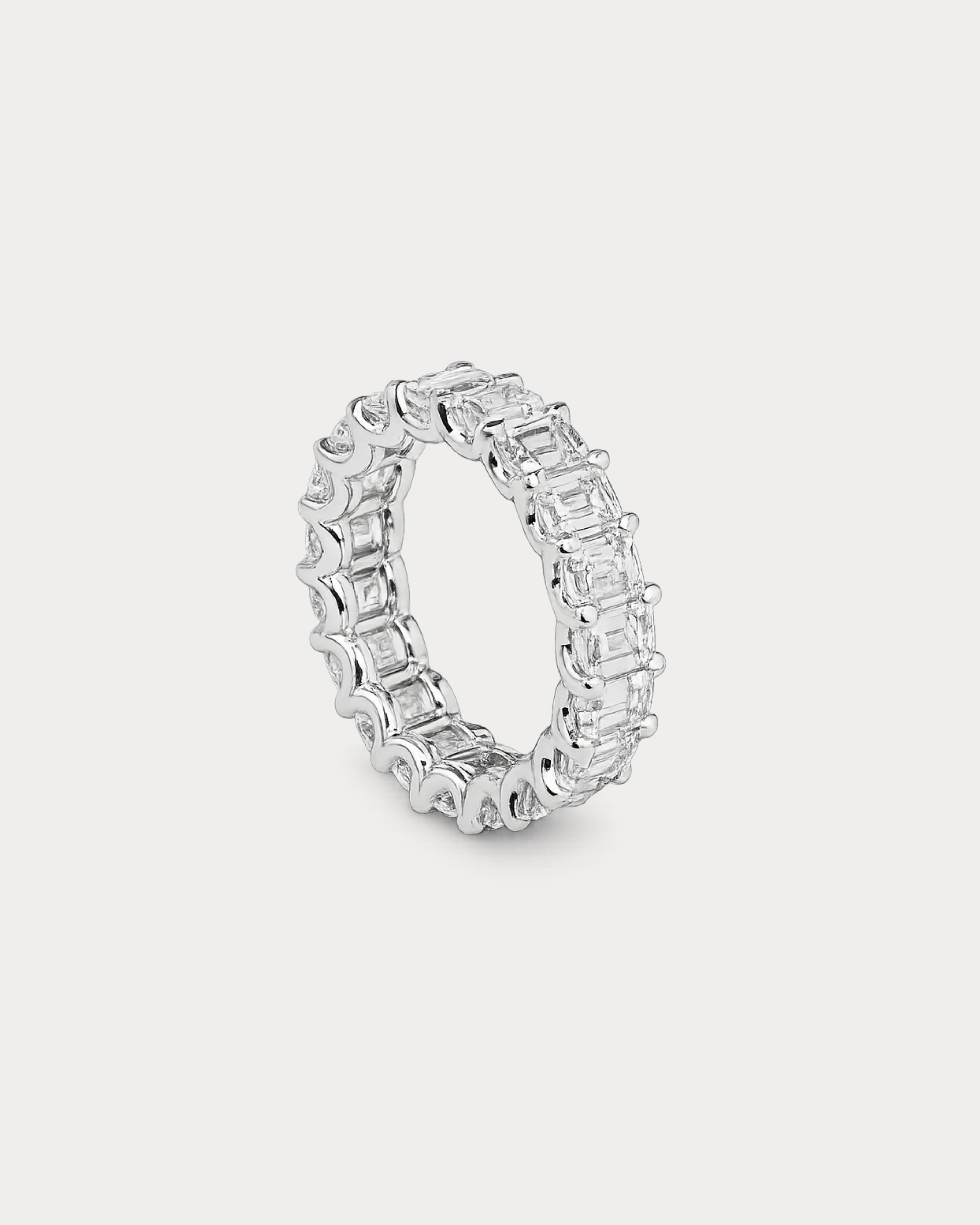 Emerald cut diamond eternity band