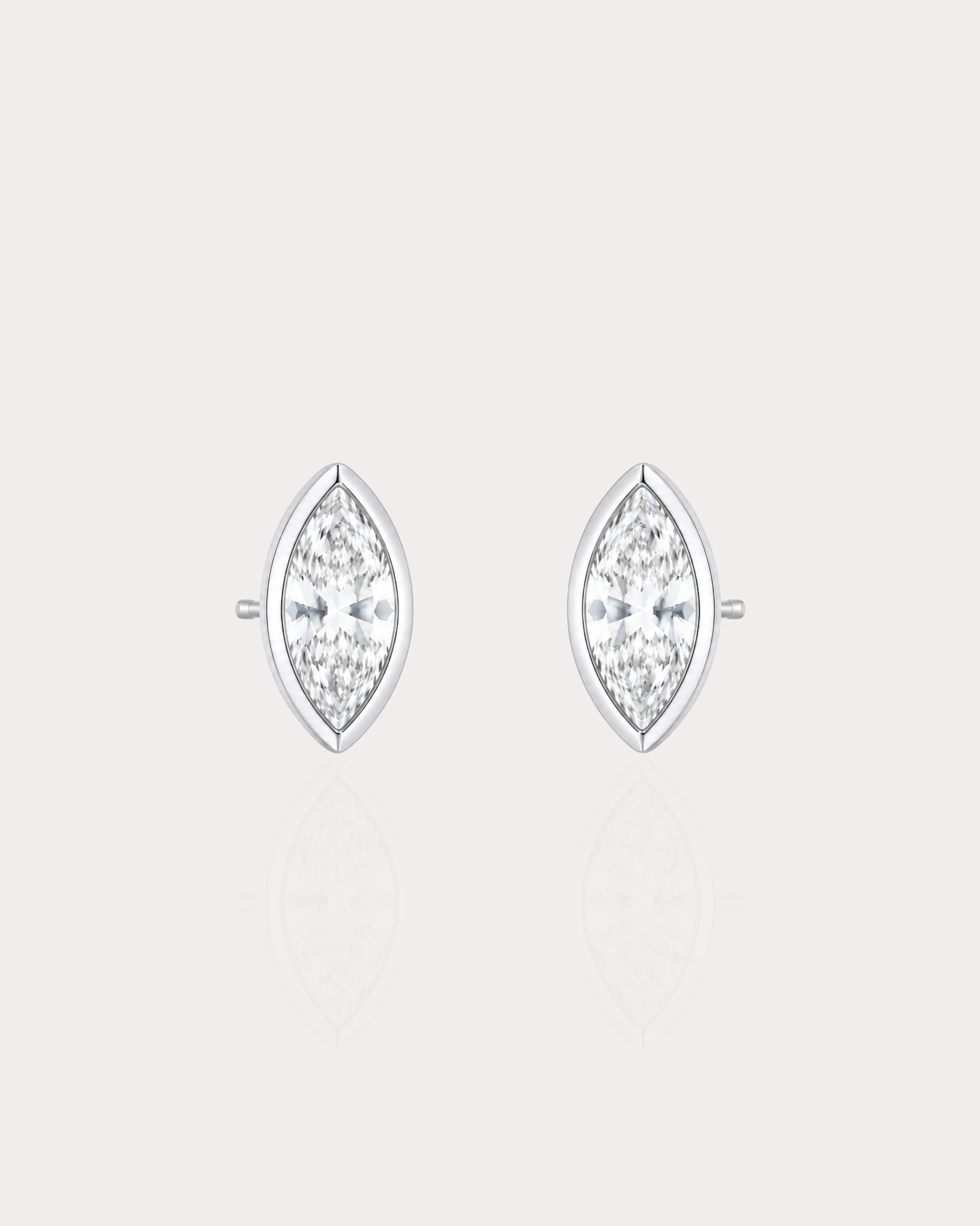 Bezel Marquise Studs