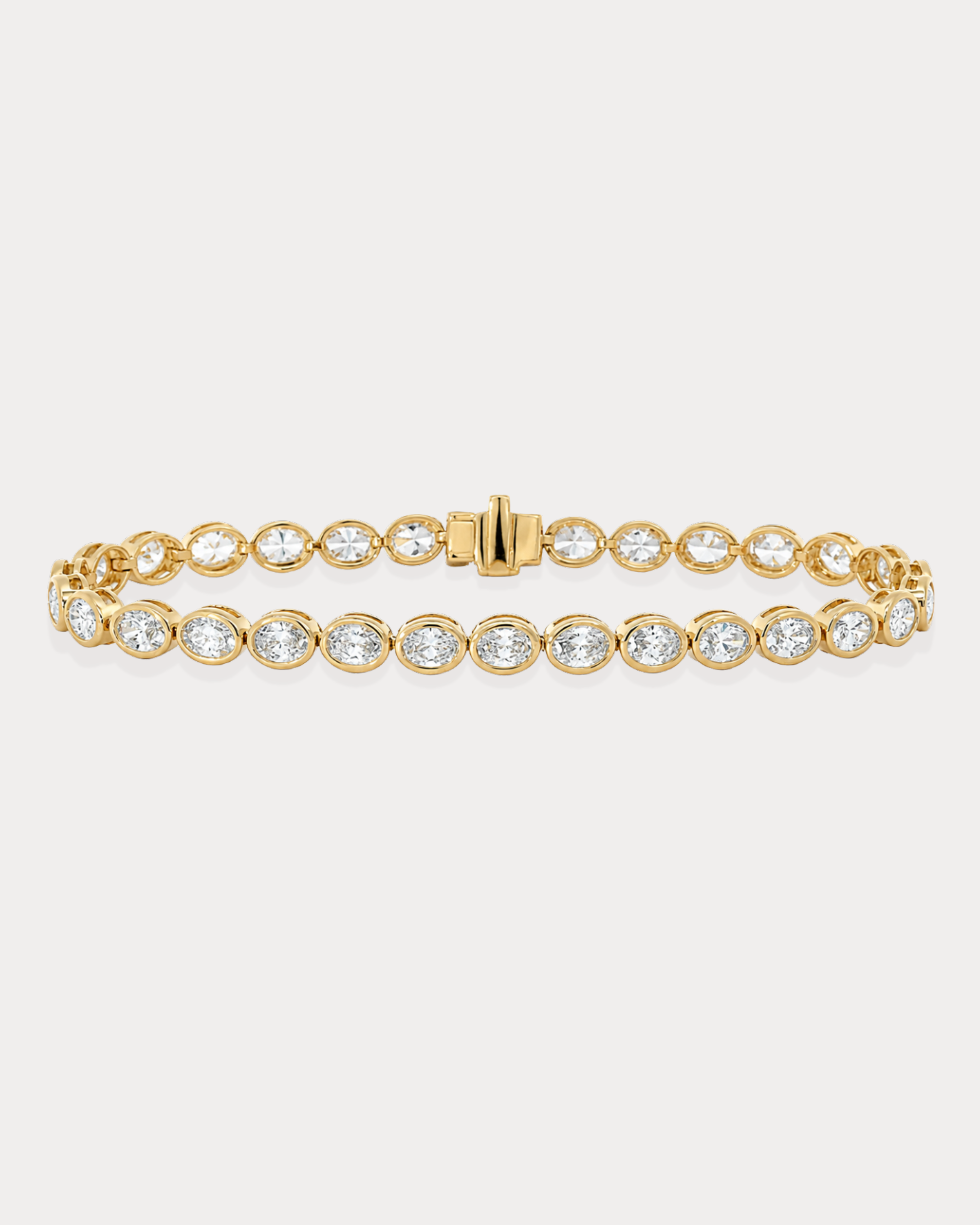 Oval Bezel Set Tennis Bracelet