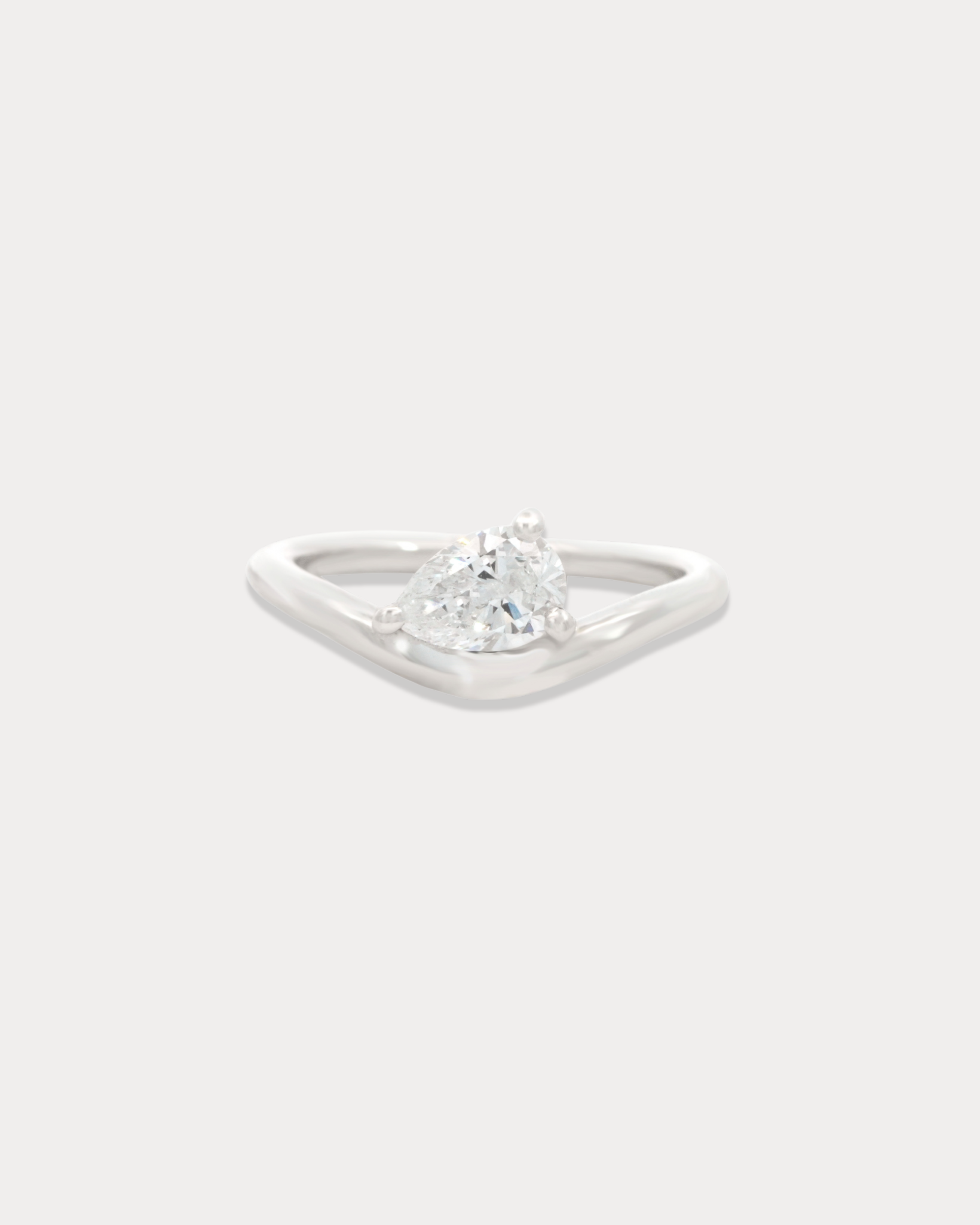 Pear-shaped Diamond Pinky Ring