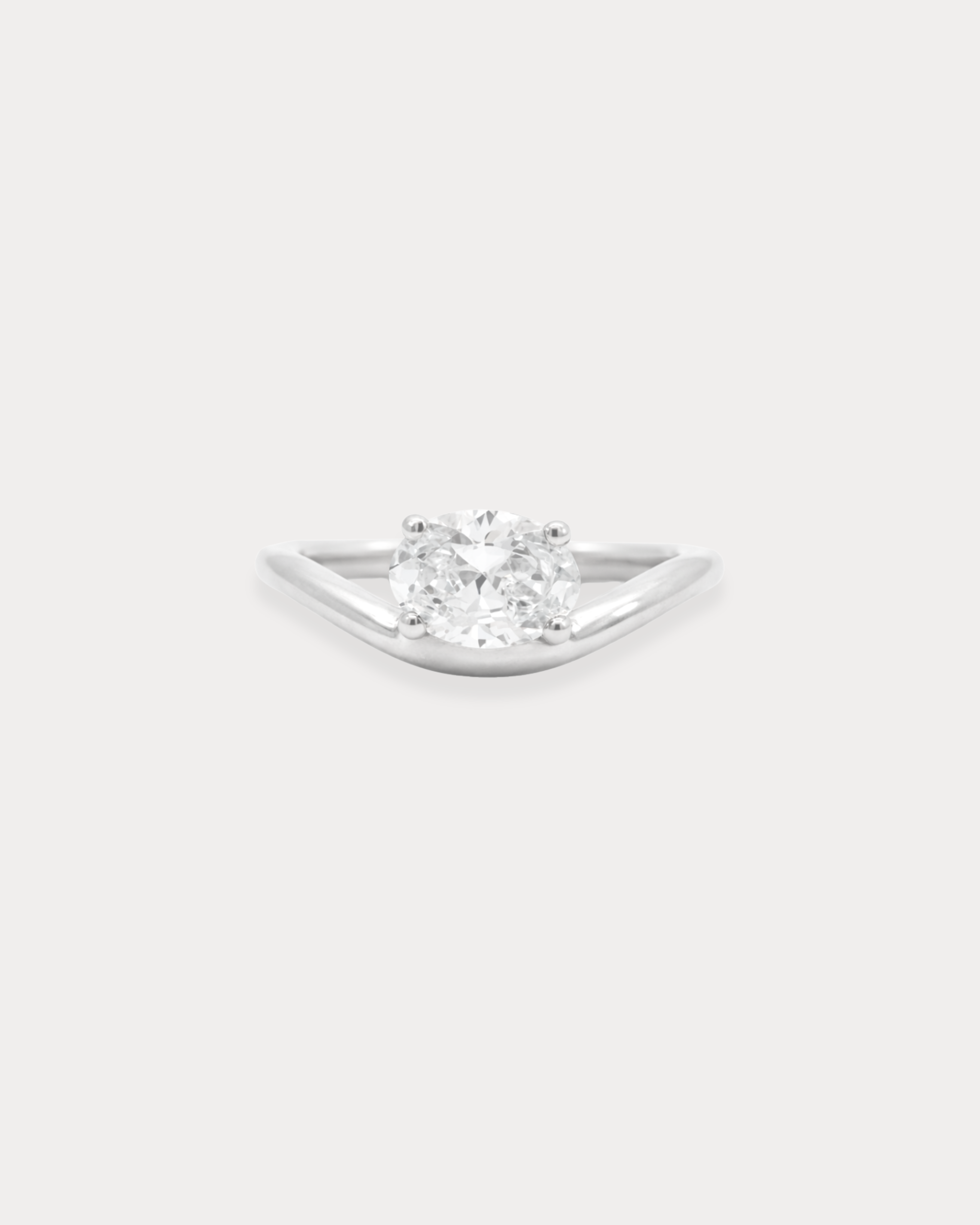 Oval-shaped Diamond Pinky Ring