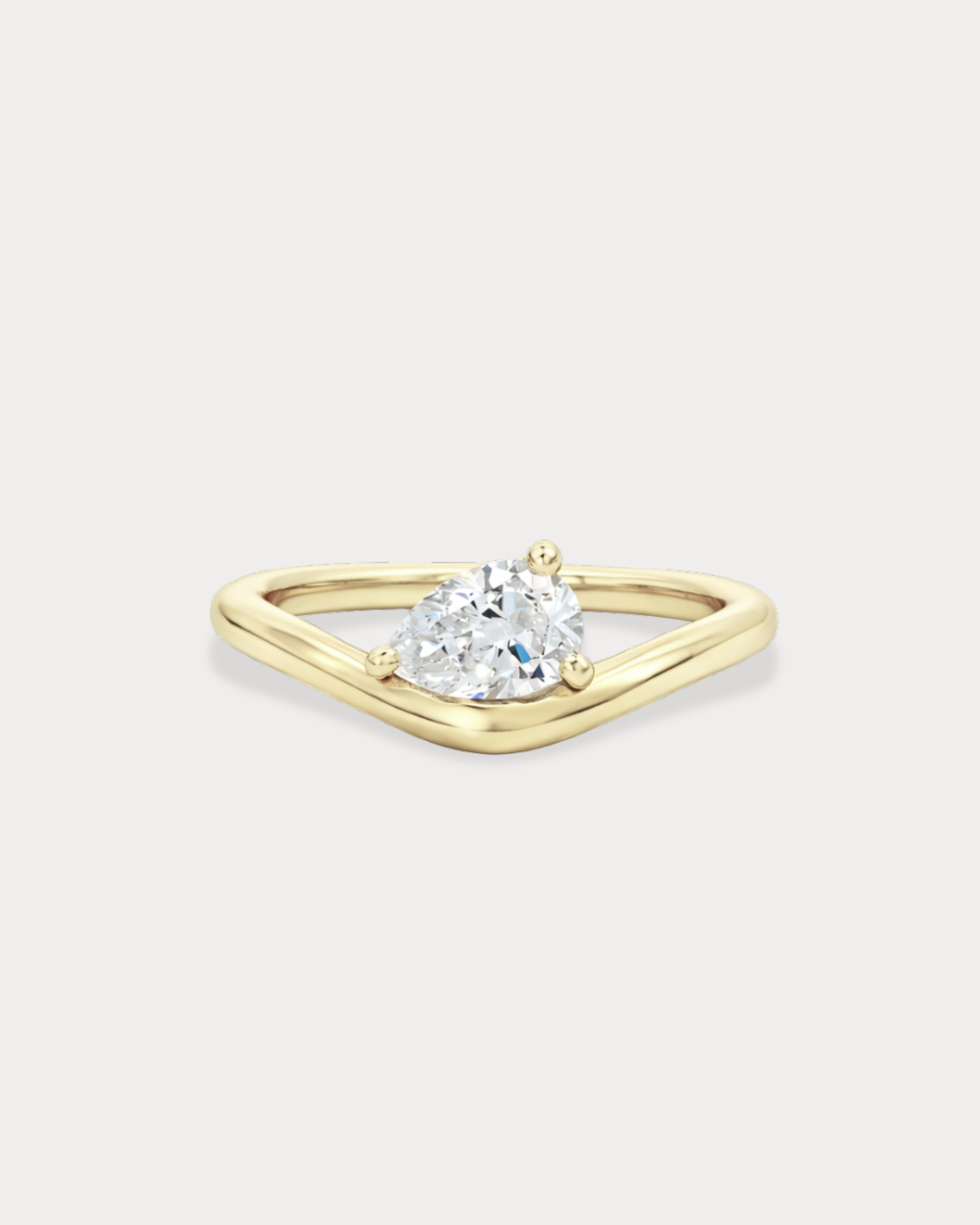 Pear-shaped Diamond Pinky Ring
