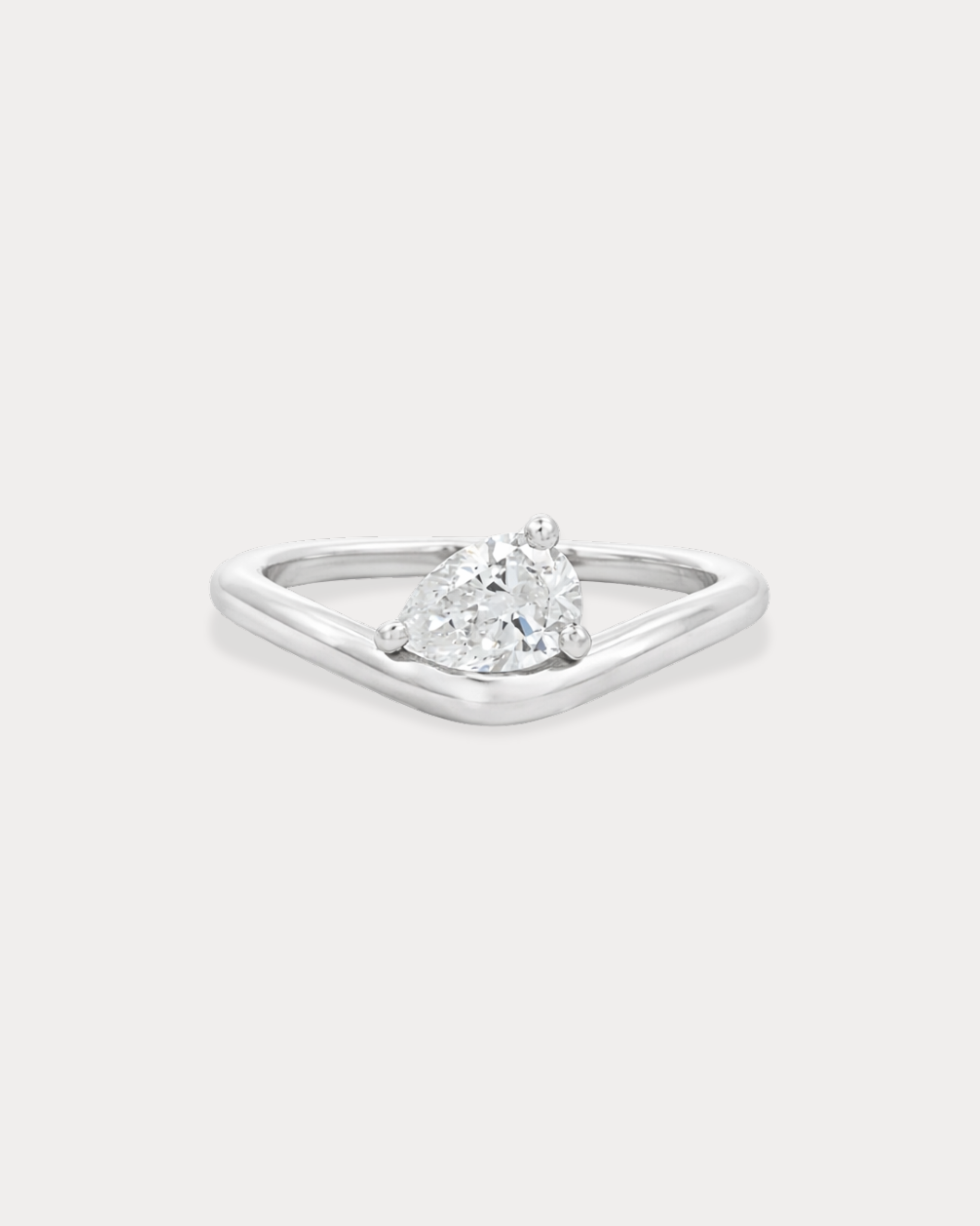Pear-shaped Diamond Pinky Ring