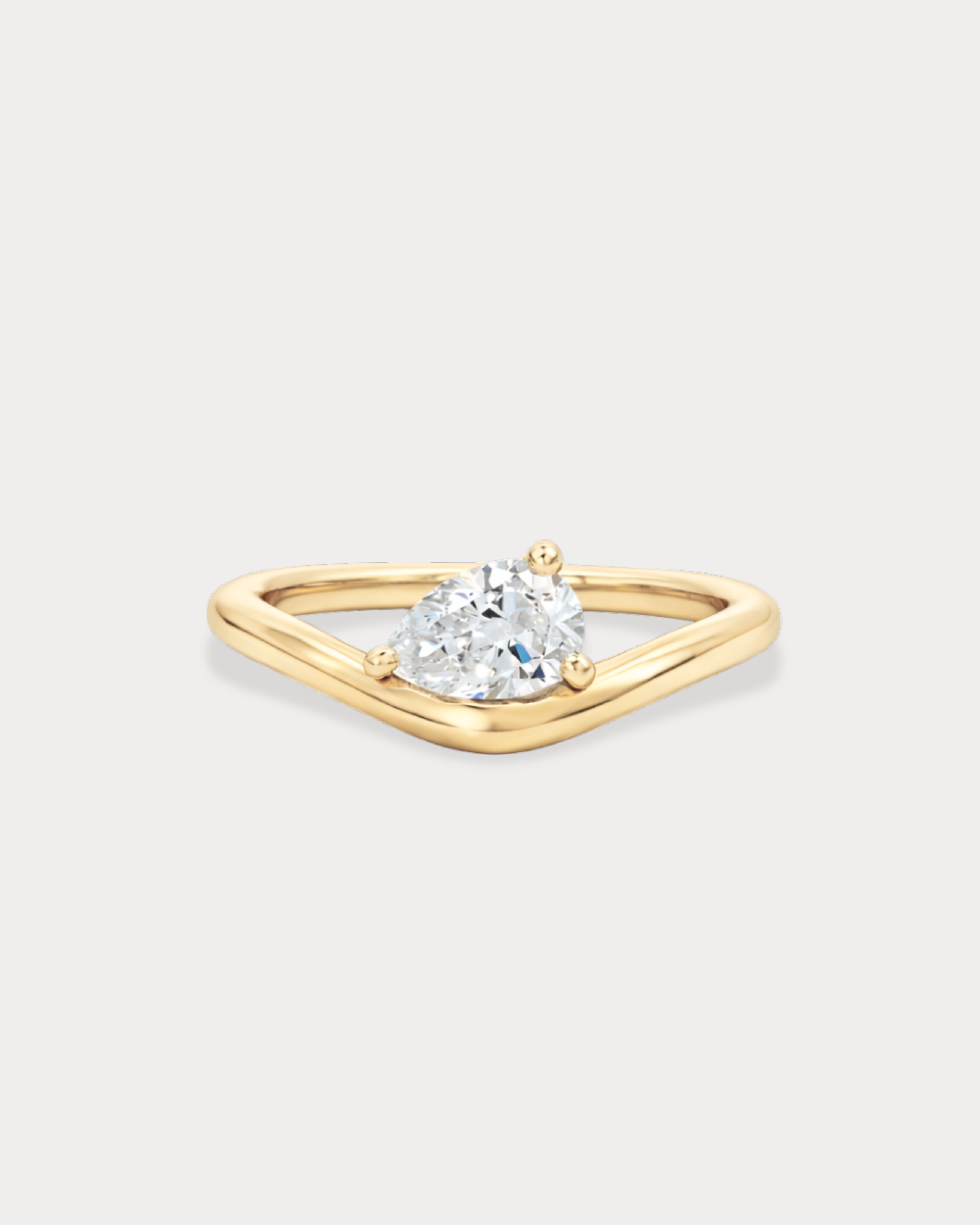 Pear-shaped Diamond Pinky Ring