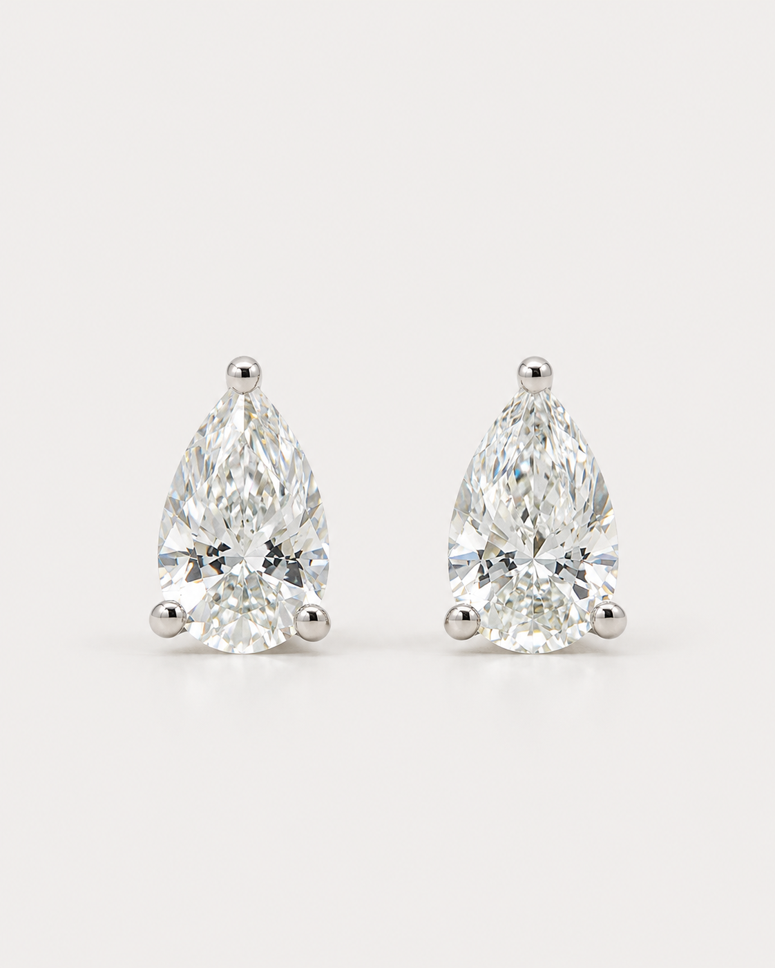 Martini Set Pear Diamond Stud Earrings
