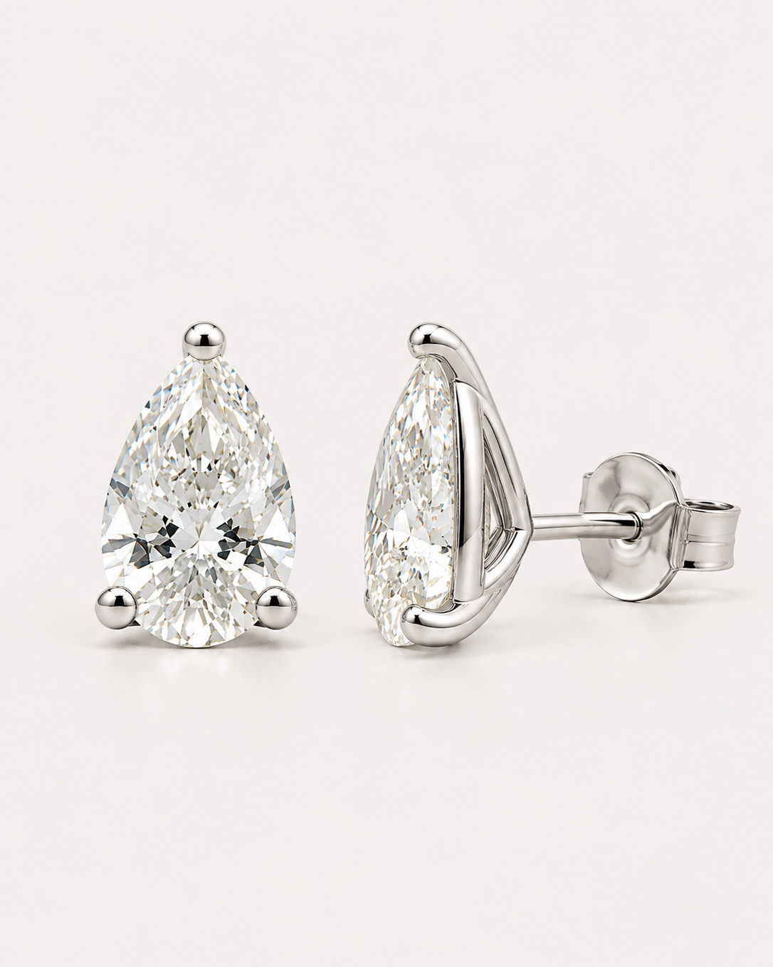Martini Set Pear Diamond Stud Earrings