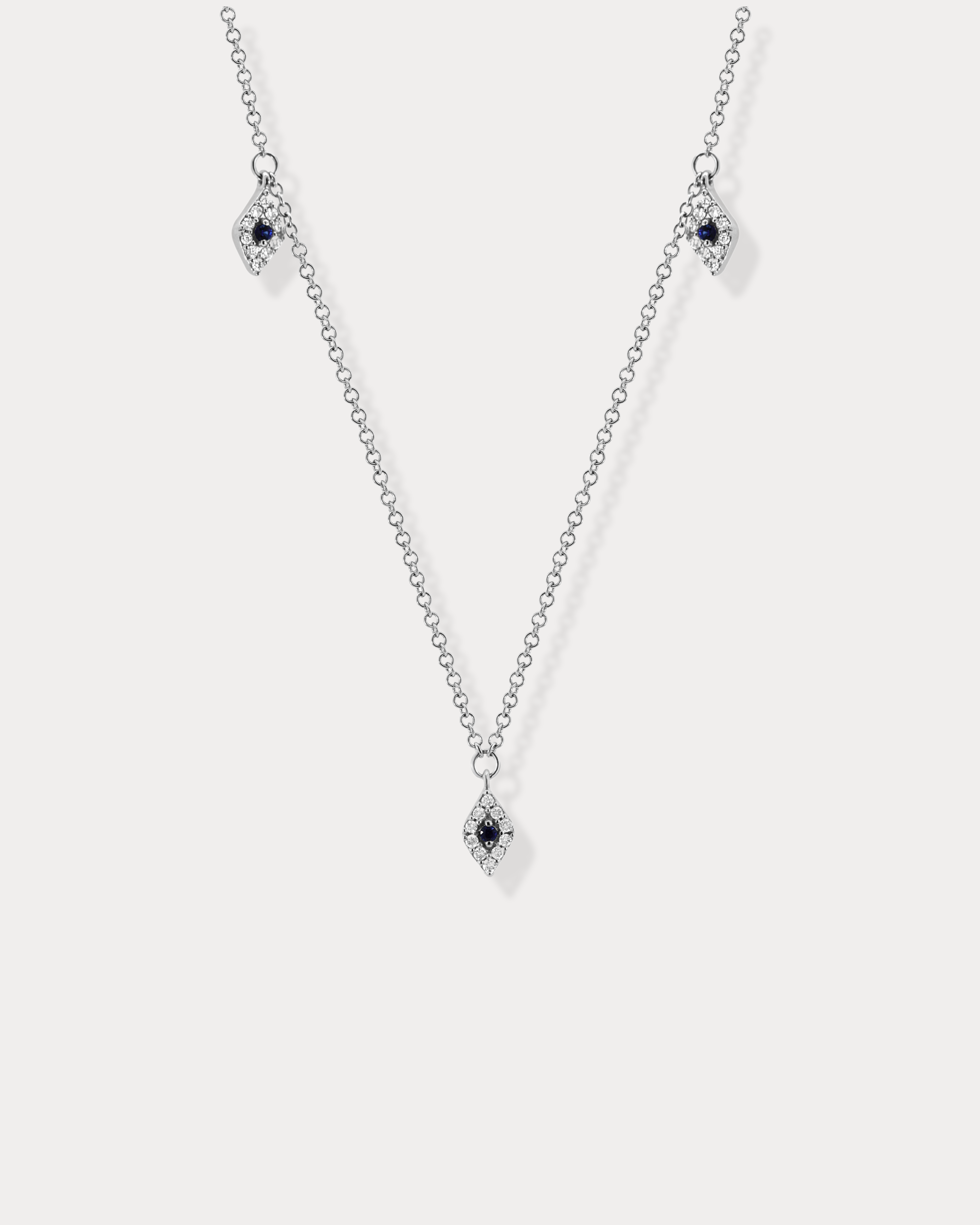 White Gold Evil Eye Chain Necklace
