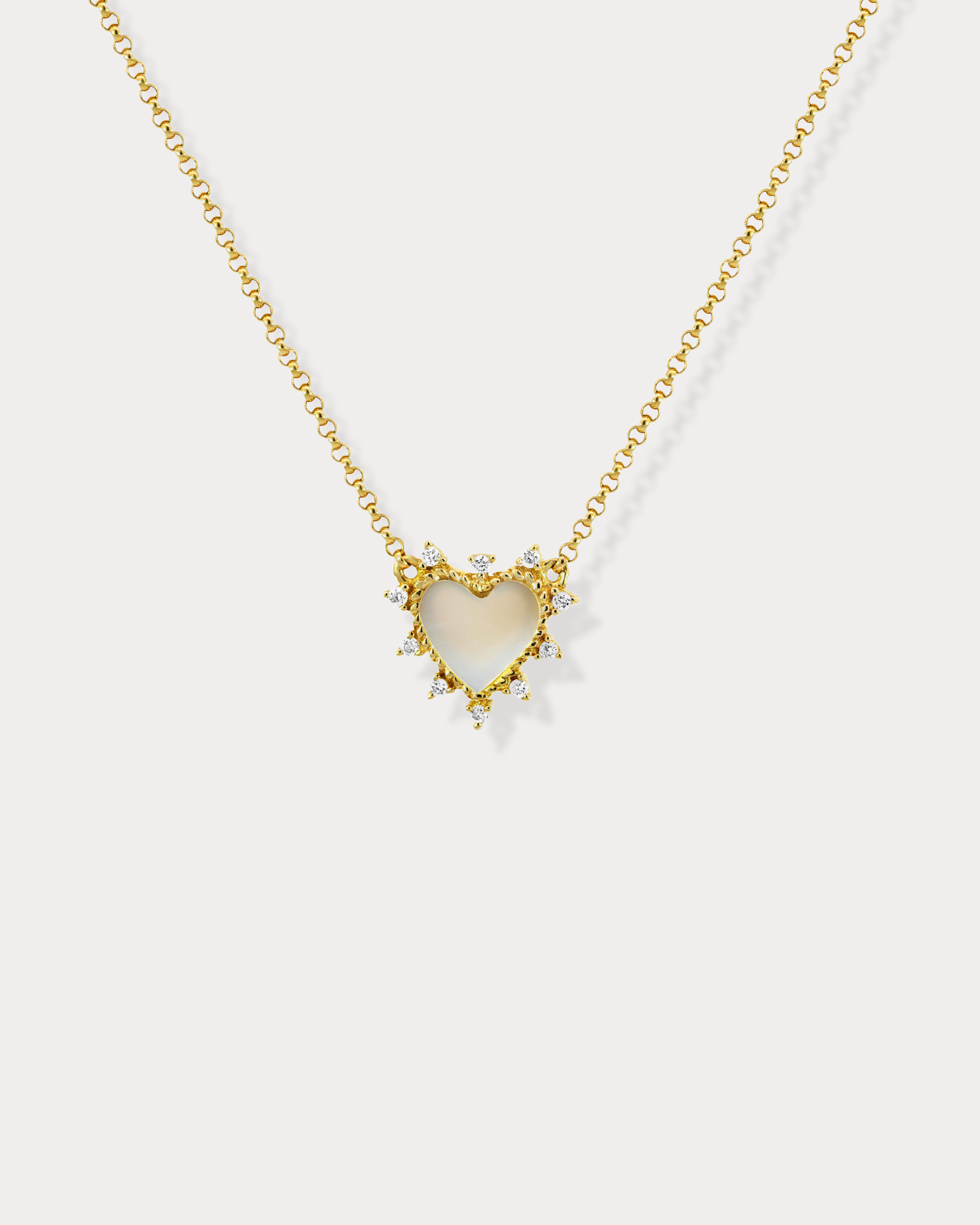 Pendentif cœur étoilé incrusté de nacre