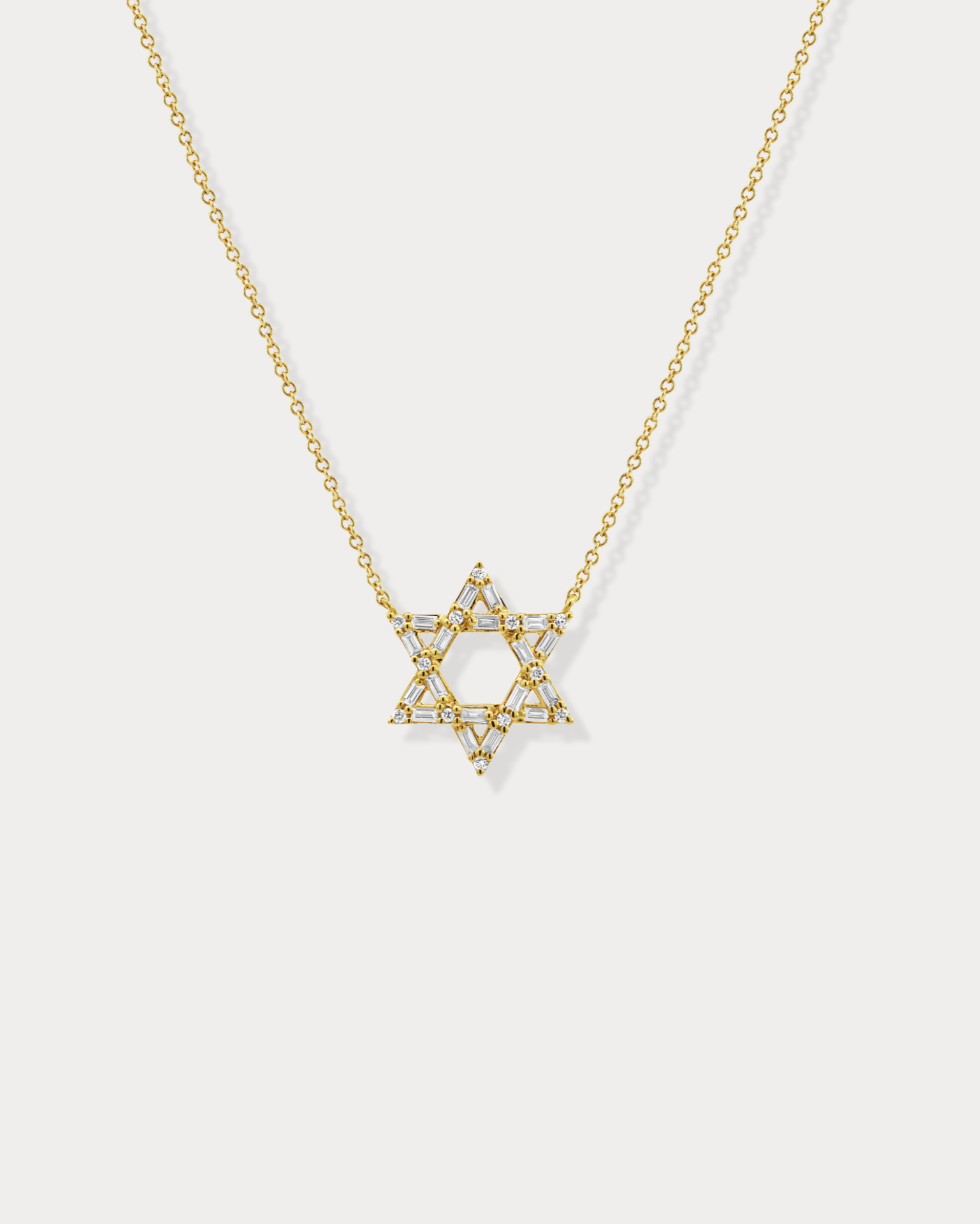 Baguette Diamond Star of David Pendant