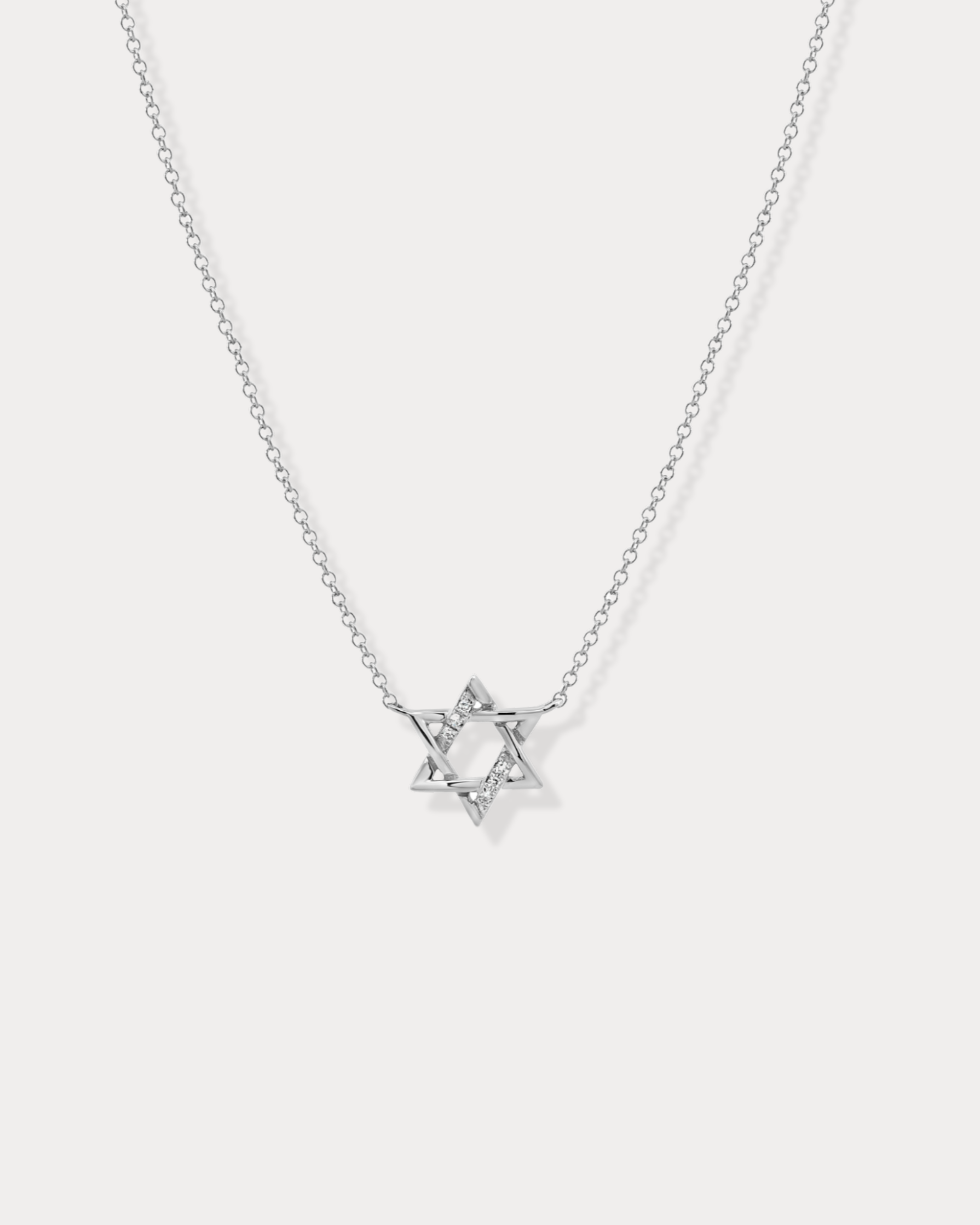 Mini Star of David Half Diamond Pendant