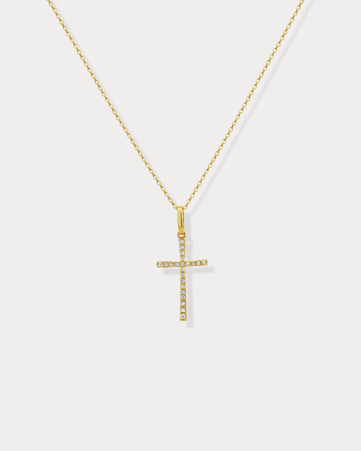 Curved Cross Diamond Necklace
