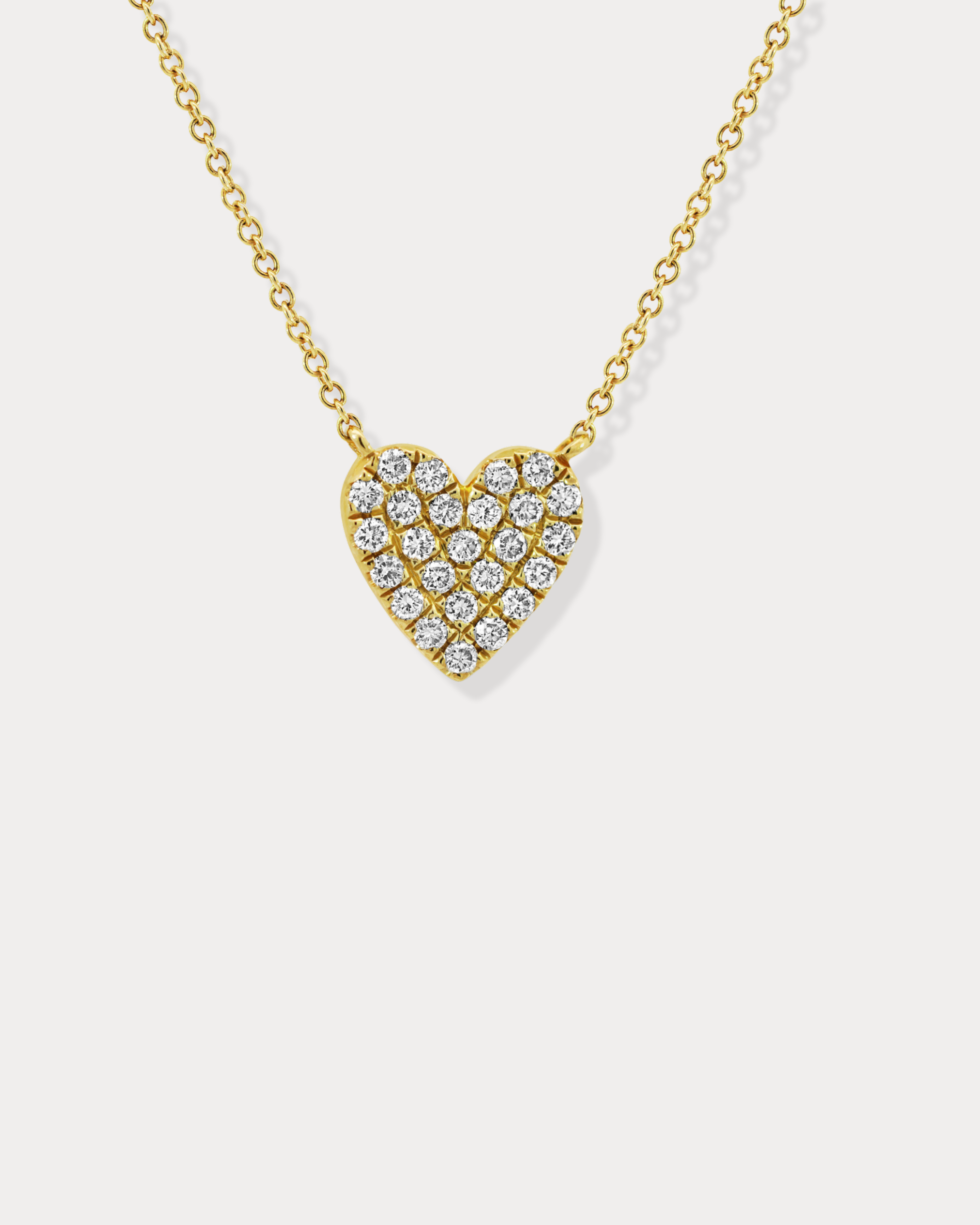 Collier cœur pavé d'or et de diamants