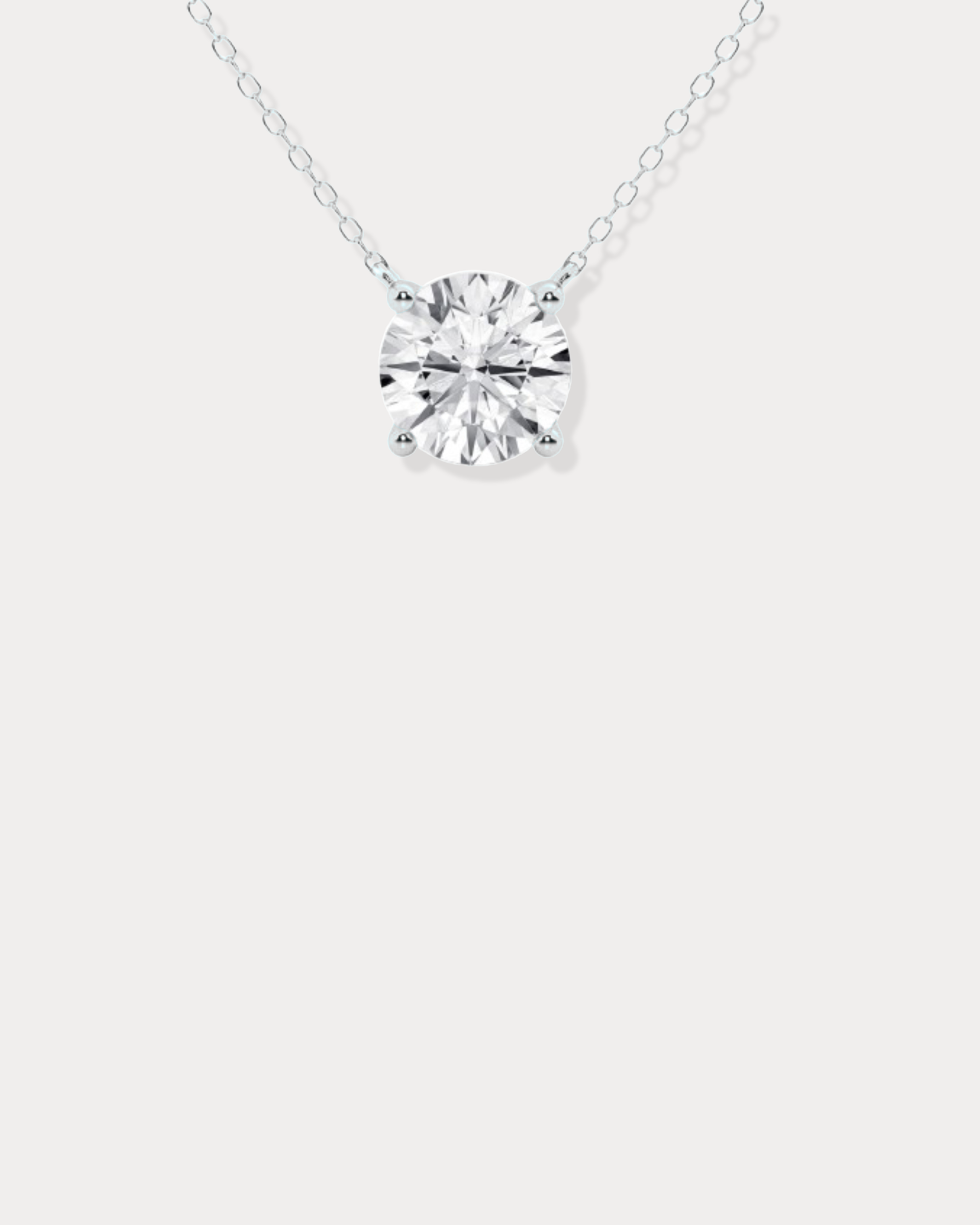 Round Lab diamond Solitaire Pendant