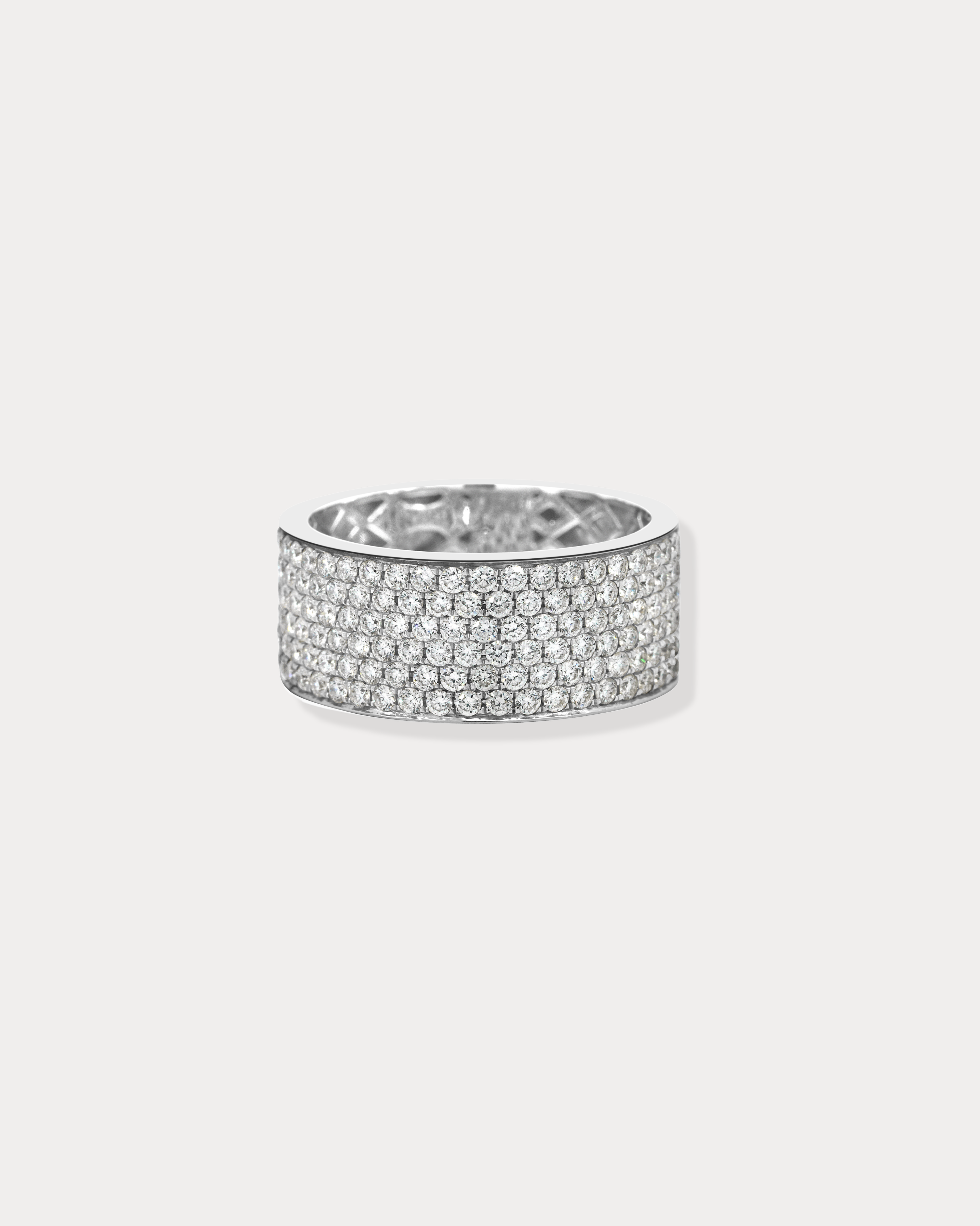 Wide Pave Diamond Ring