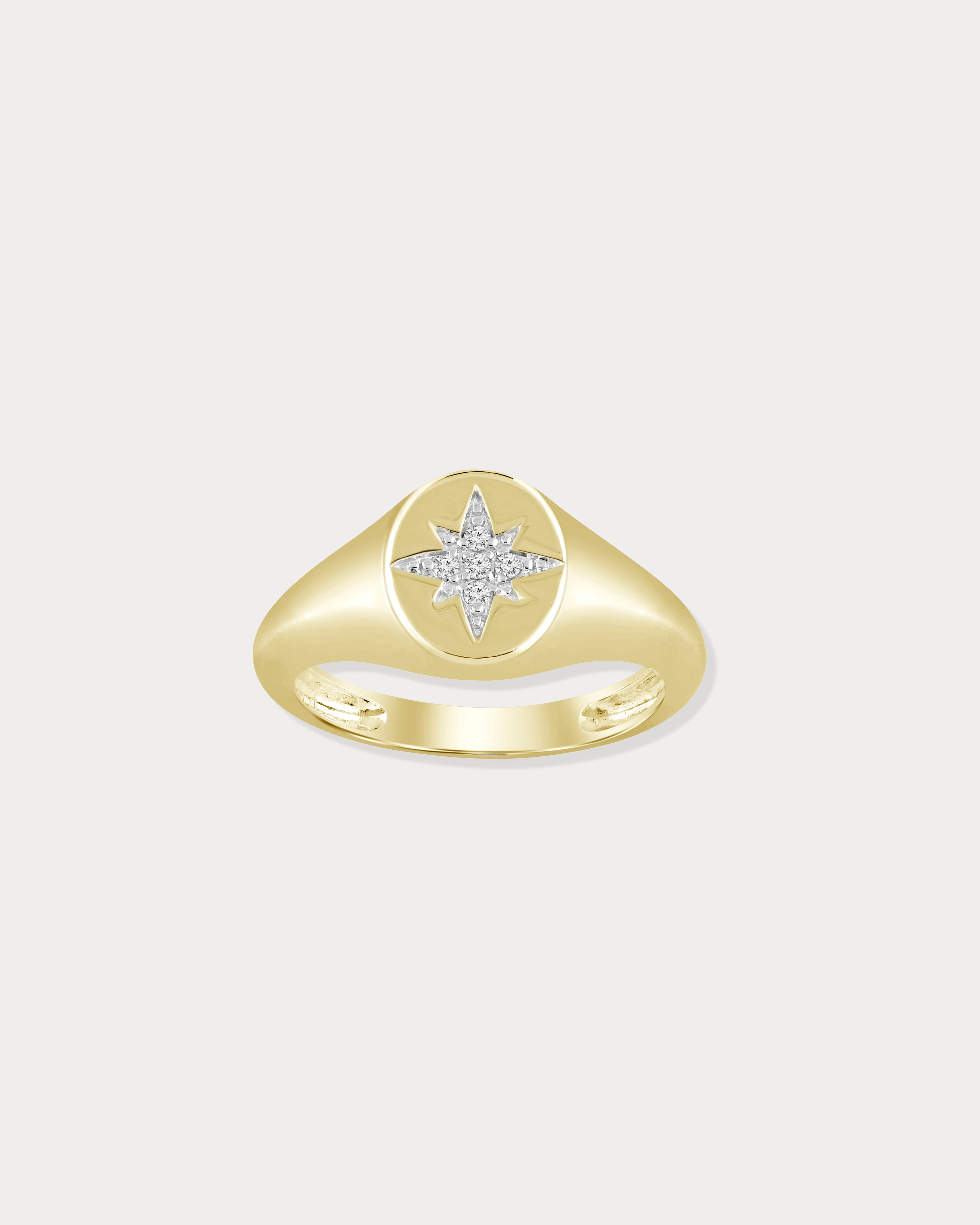Diamond Star Signet Ring