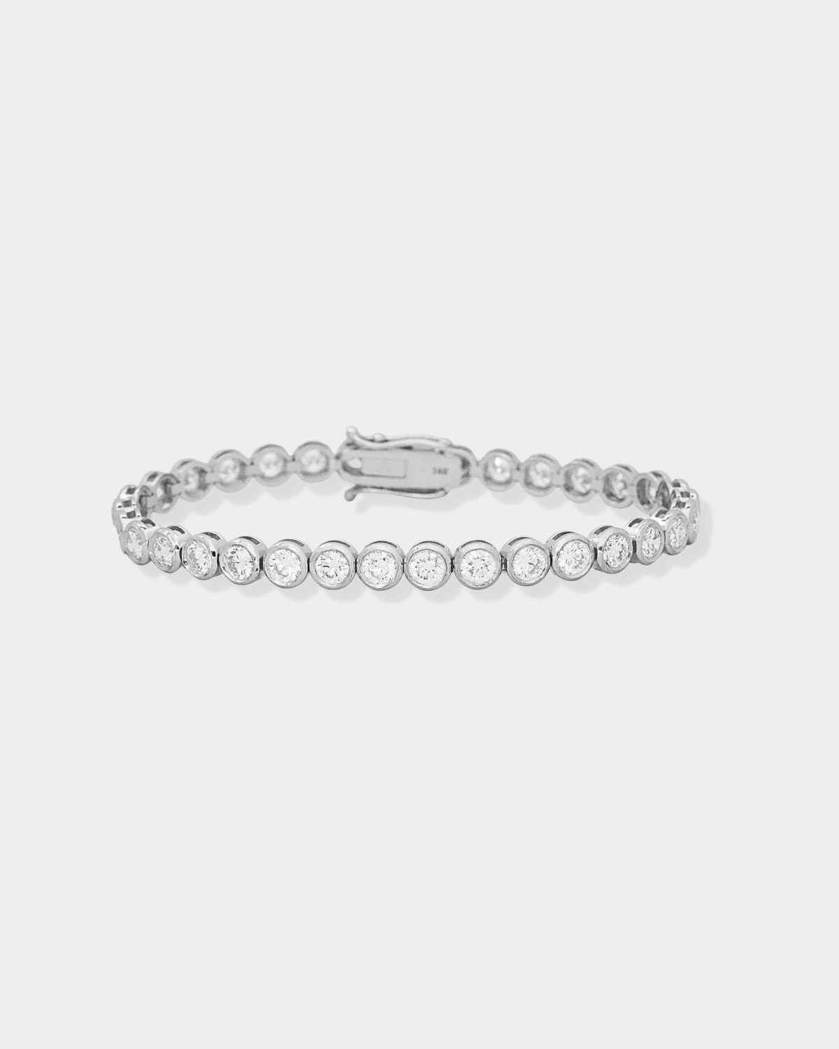 Bezel Round-Cut Lab Diamond Tennis Bracelet