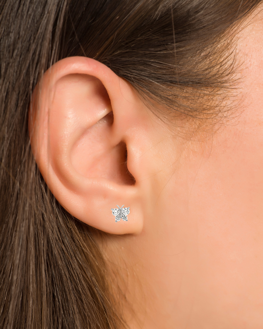 Diamond Butterfly Studs
