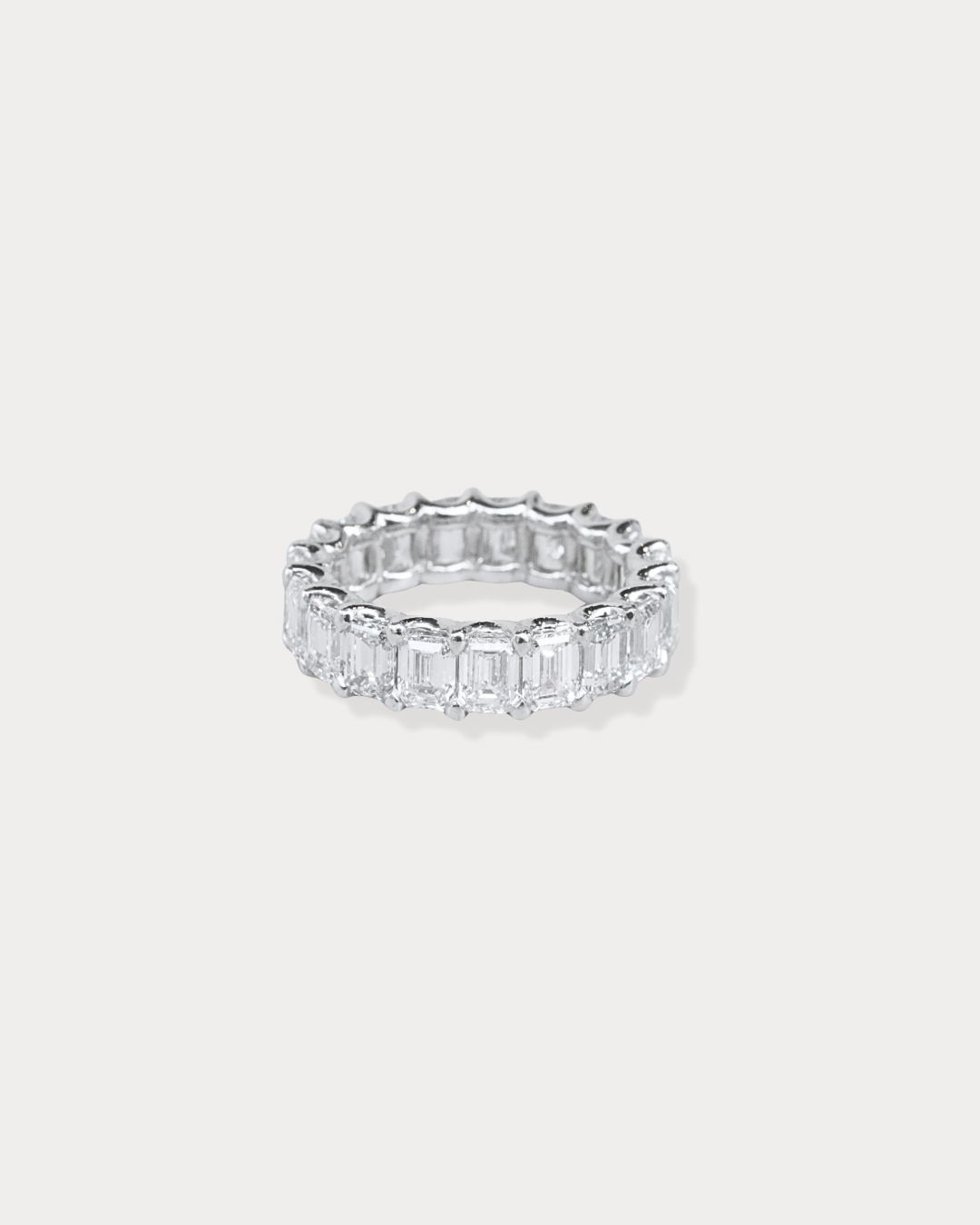 Emerald cut diamond eternity band
