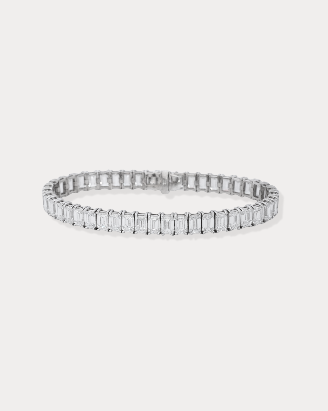 Emerald cut diamond tennis bracelet