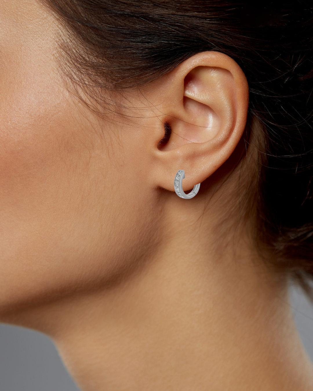 Princess Cut Diamond Huggies