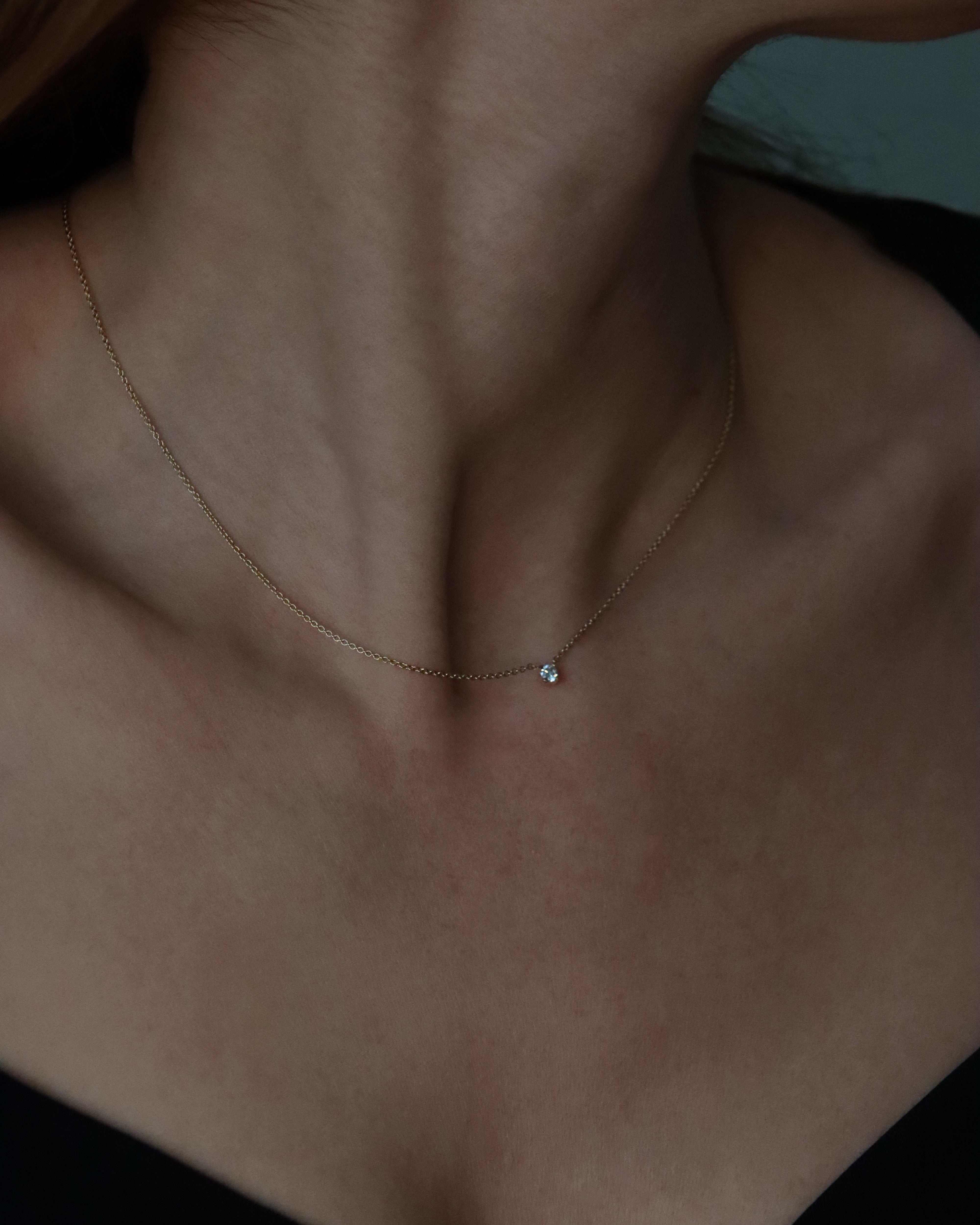 Mini Round Diamond Solitaire Pendant